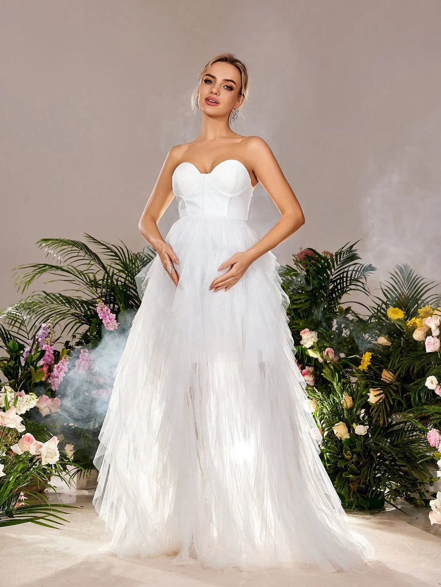 STRAPLESS OVERLAYER DRESS DANCING WITH DESTINY