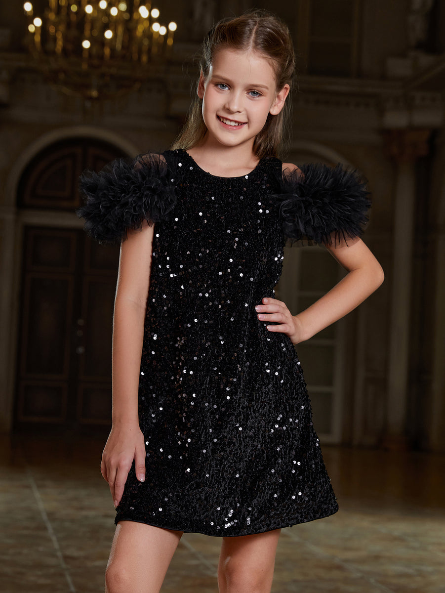 Tween Girls' Ruffle Trim Sequin Party Dress – Faeriesty