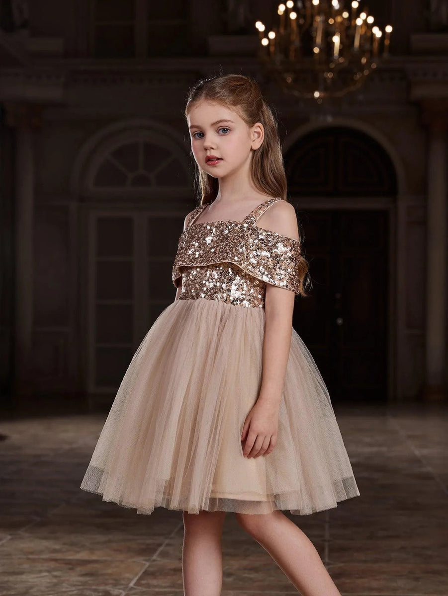 Tween Girls' Sparkling Off Shoulder Sequin Party Dress – Faeriesty