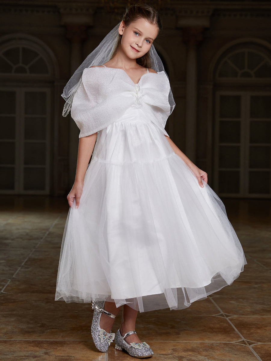 bow front layered mesh tube dress SENI & CADE Juniors' Strapless Bow Front Dress