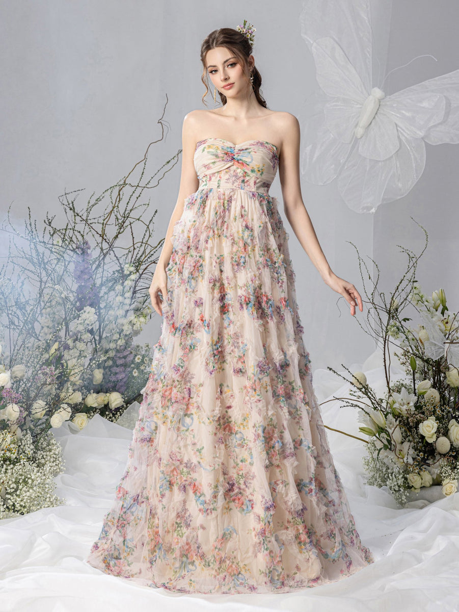 Babyhug Mesh Woven Sleeveless Fit & Flare Partywear Dress With Floral Yoke - Purple main image 1