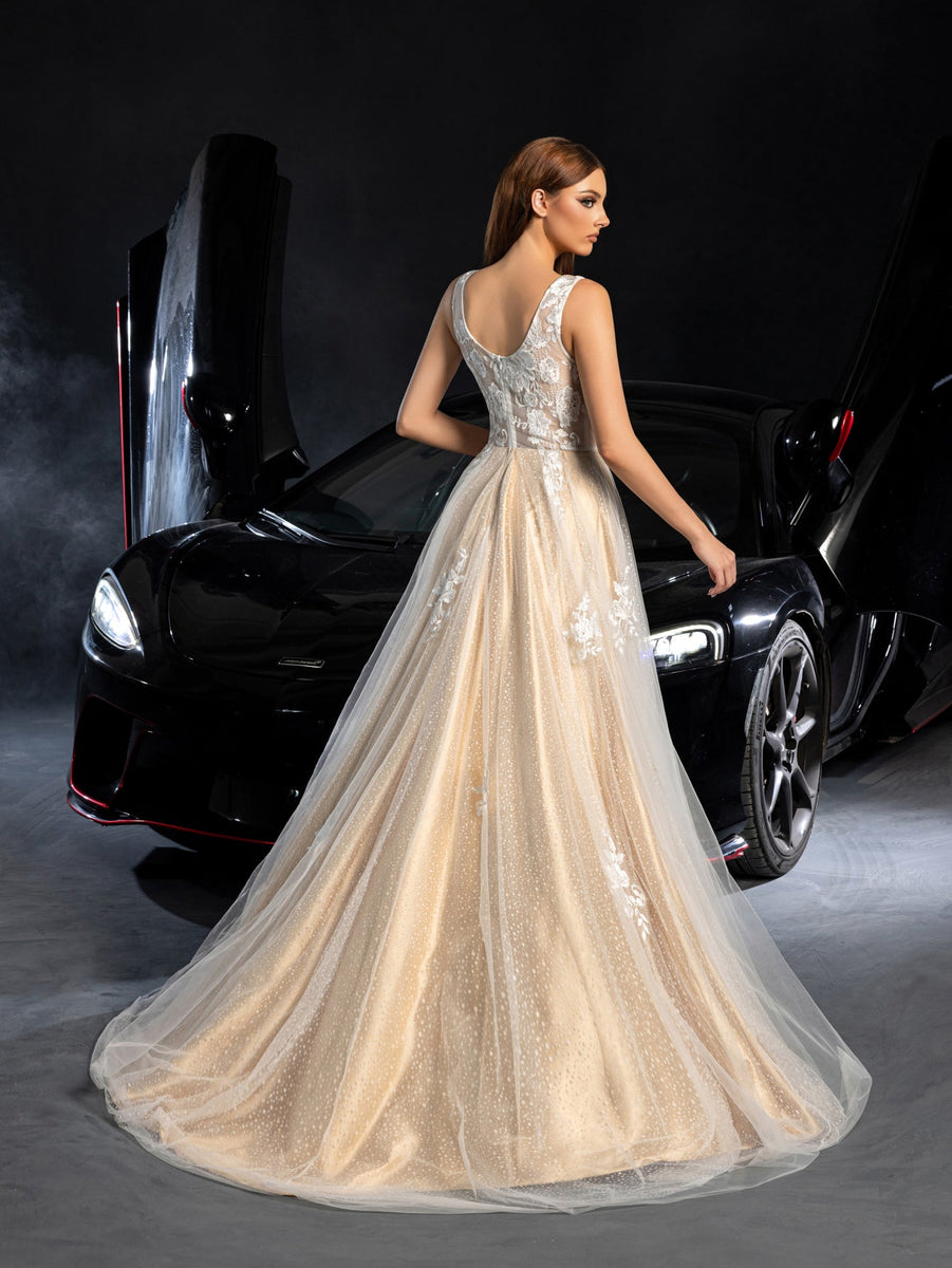 dark blue and gold prom dress Navy Long with Sequins 1221 ensuring all eyes are Dana Dress S Size:M-L / 6-8