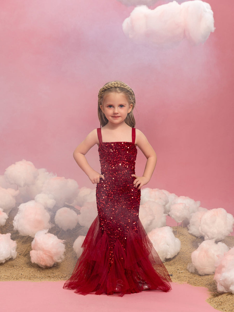 Mesh Overlay Sequin Mermaid Tube Dress