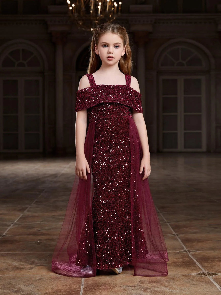 Tween Liselle Sequin Mesh Mini Dress