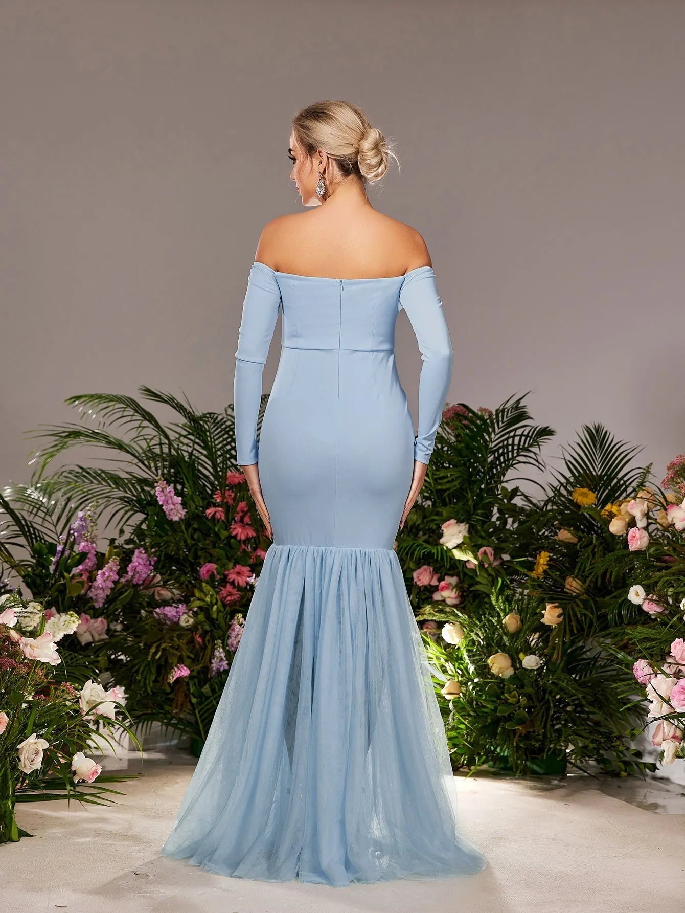 tulle mermaid maternity dress Baby Shower Mermaid Baby Gown Blue Maternity Dress Puffy Mermaid Maternity Dress Tulle