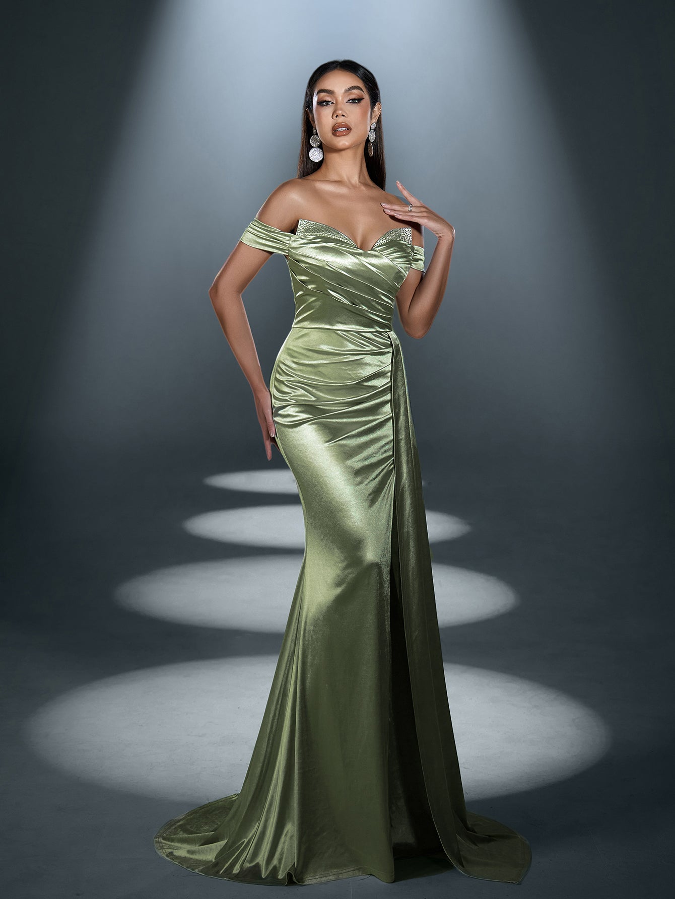 Sculpted Ruching & High Thigh Slit