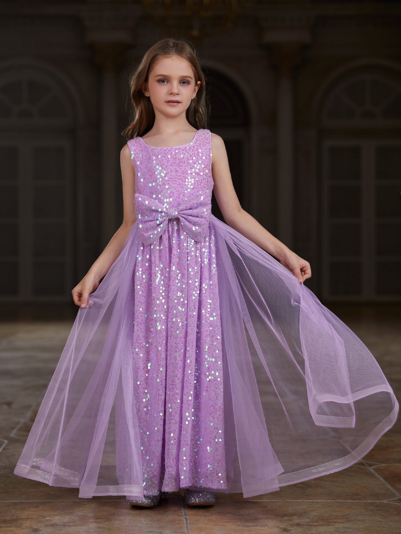 sequin girls dress Trolimons Toddler Kids Cute Glitter Party Carnival Gown Princess Formal Dress For Girls, Girl's, Size: 90, Purple Do not bleach or iron directly on the sequins. Tween Girls' Round Neck Sleeveless