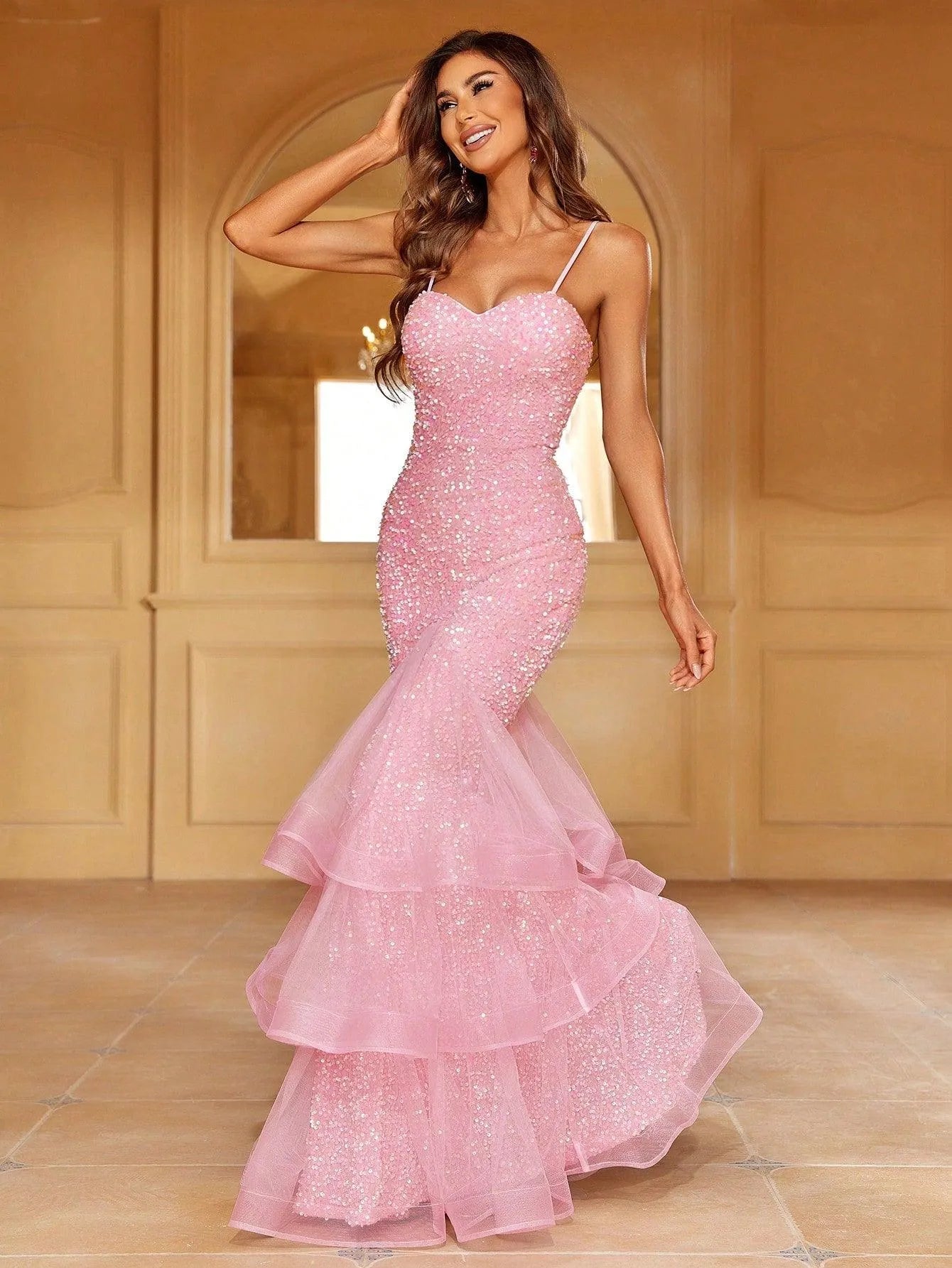 mermaid glitter cami dress Amazon.com: Miss ord Women's Formal Double Strap Dress Sequin Floor-Length Mermaid Backless Cami Gown Blue : Clothing, Shoes & Jewelry