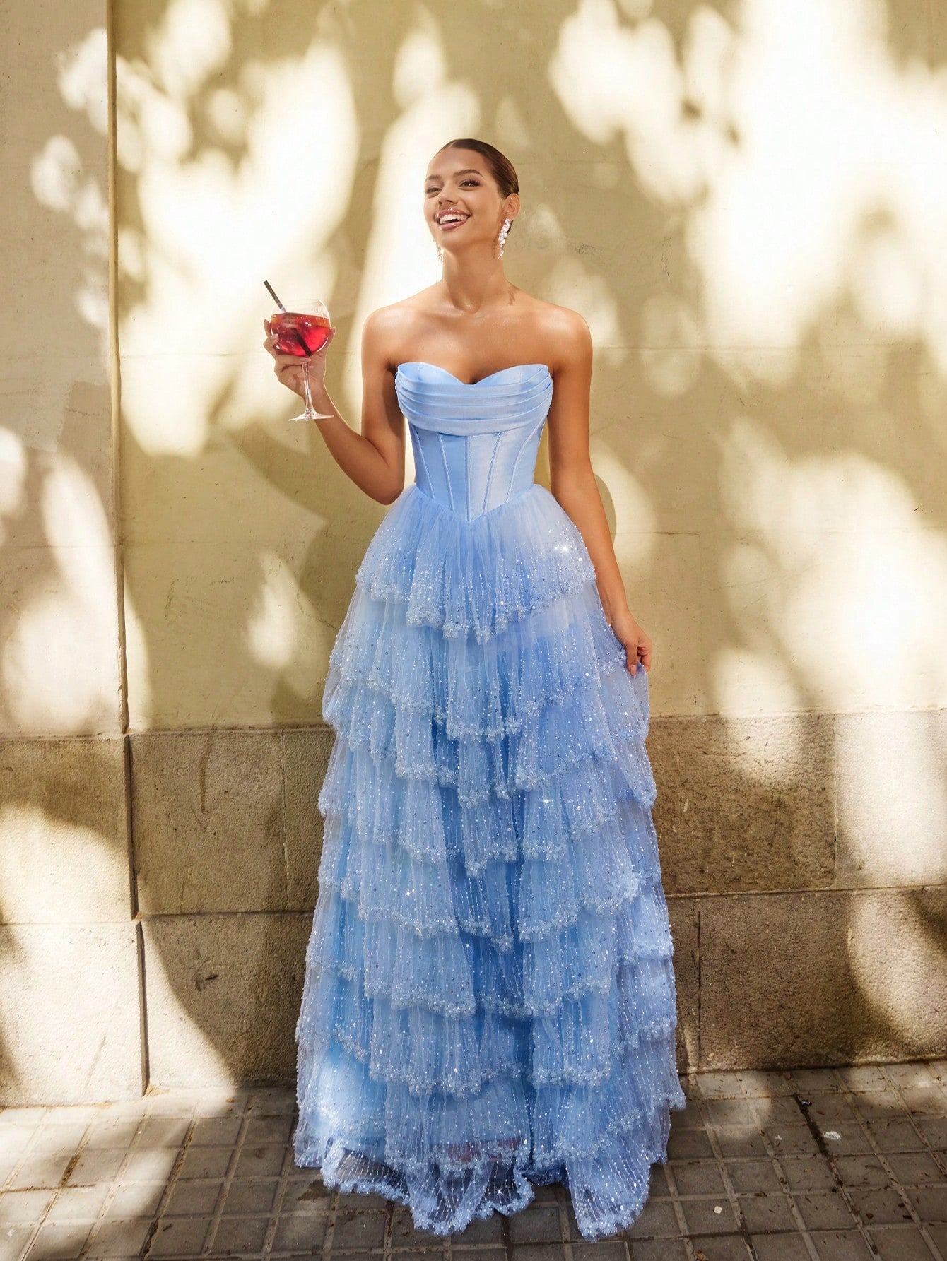 tulle skirt evening dress Beaded Cropped Top Paired With Tulle Skirt - Luxury Evening Dress | Rami Al Ali Pink / FR 38