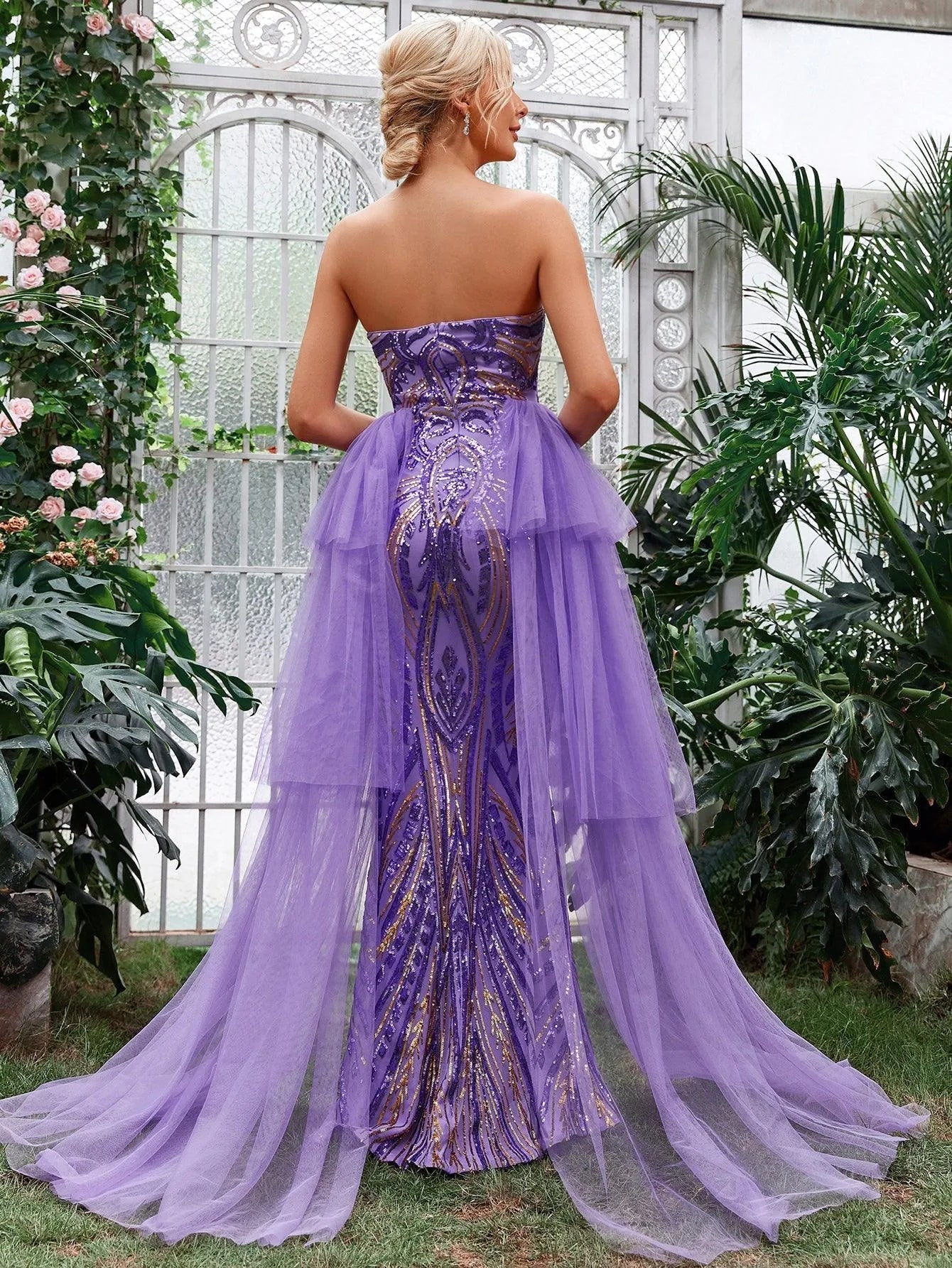 mermaid tube dress Elisanya Elegant Mermaid Hem Sequin Formal Party Tube Dress, Prom Evening Gown, For Wedding Guest, Graduation, Dinner