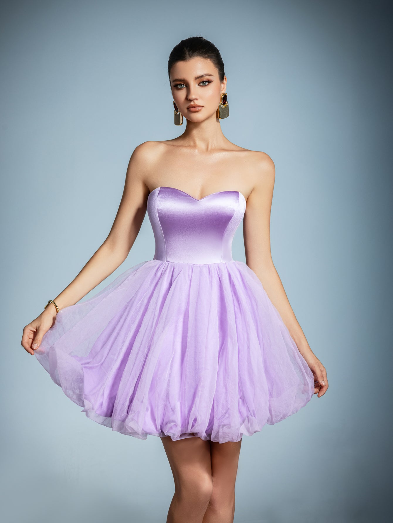 Trendy Strapless A Line Party Mini Dress