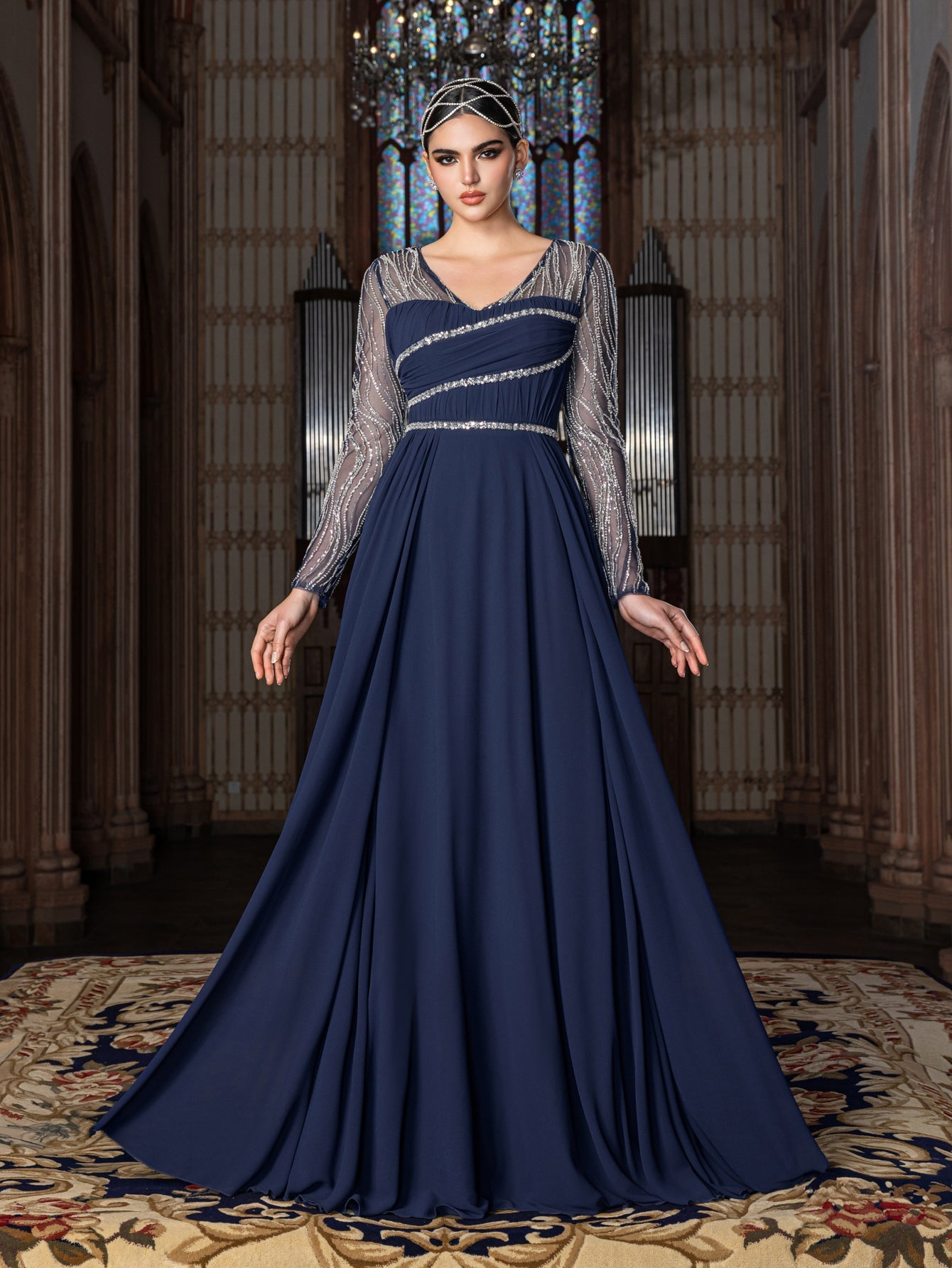 silver blue dress elegant Formal Sequin Fitted Long Prom LaDivine CC416 this gown combines classic style with modern embellishments You'Ll Want Blue And Silver