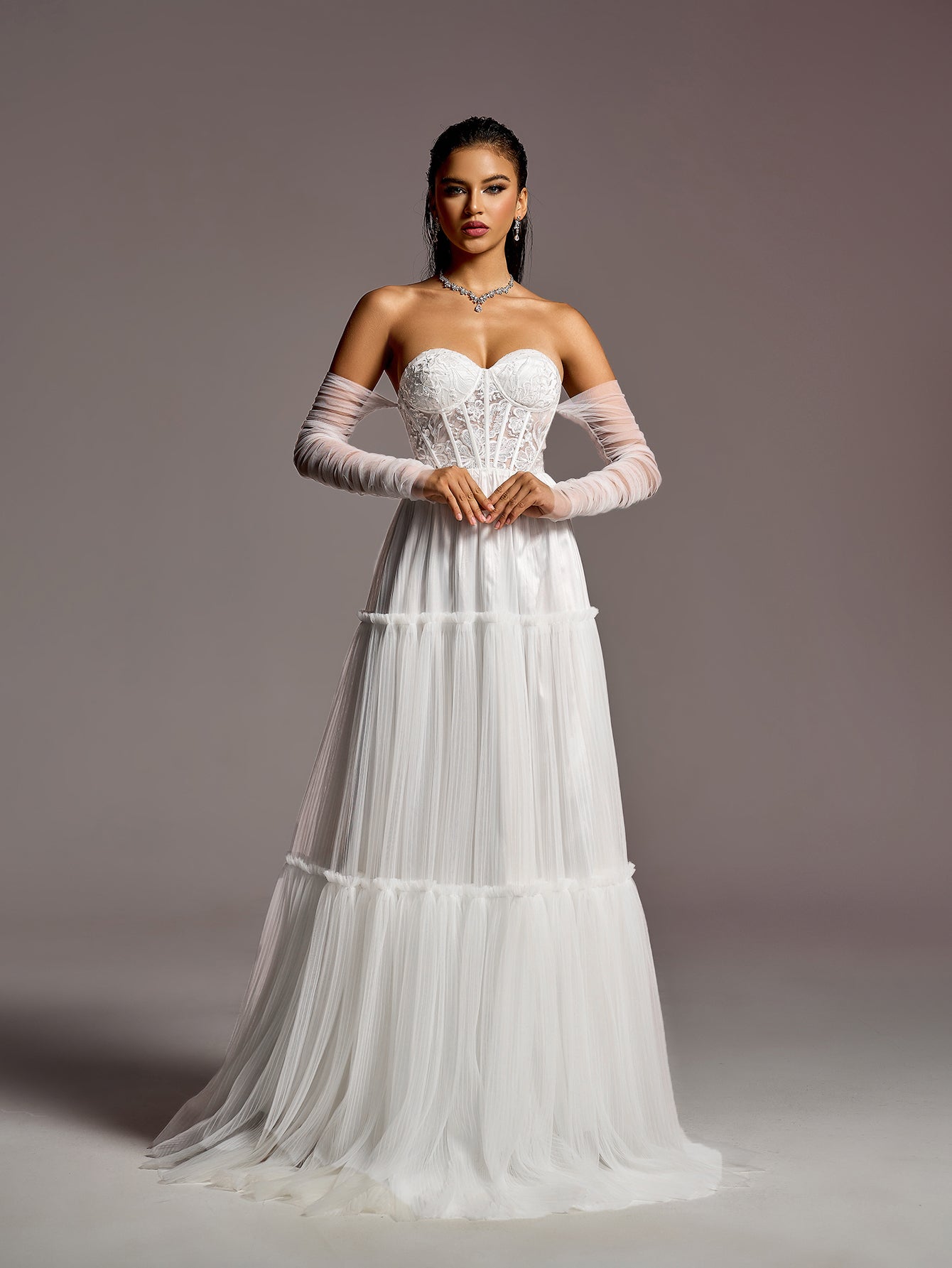 corset sheer wedding dress Glitter Wedding Dress with Sheer Corset Bodice
