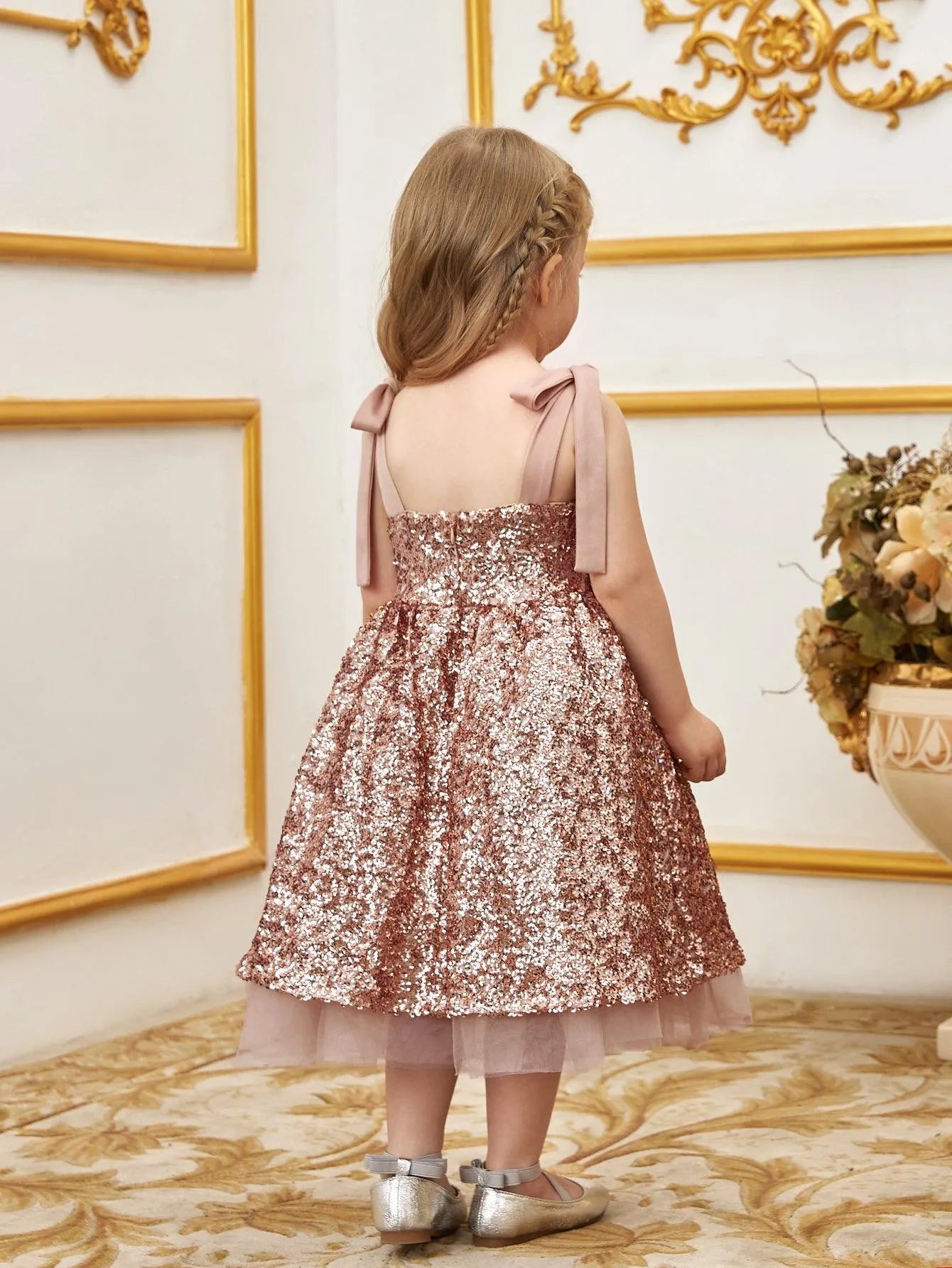 Young Girls' Sparkling Sequin Cami Dress White / 6Y Young Girls' Sparkling Sequin Cami Dress White / 6Y