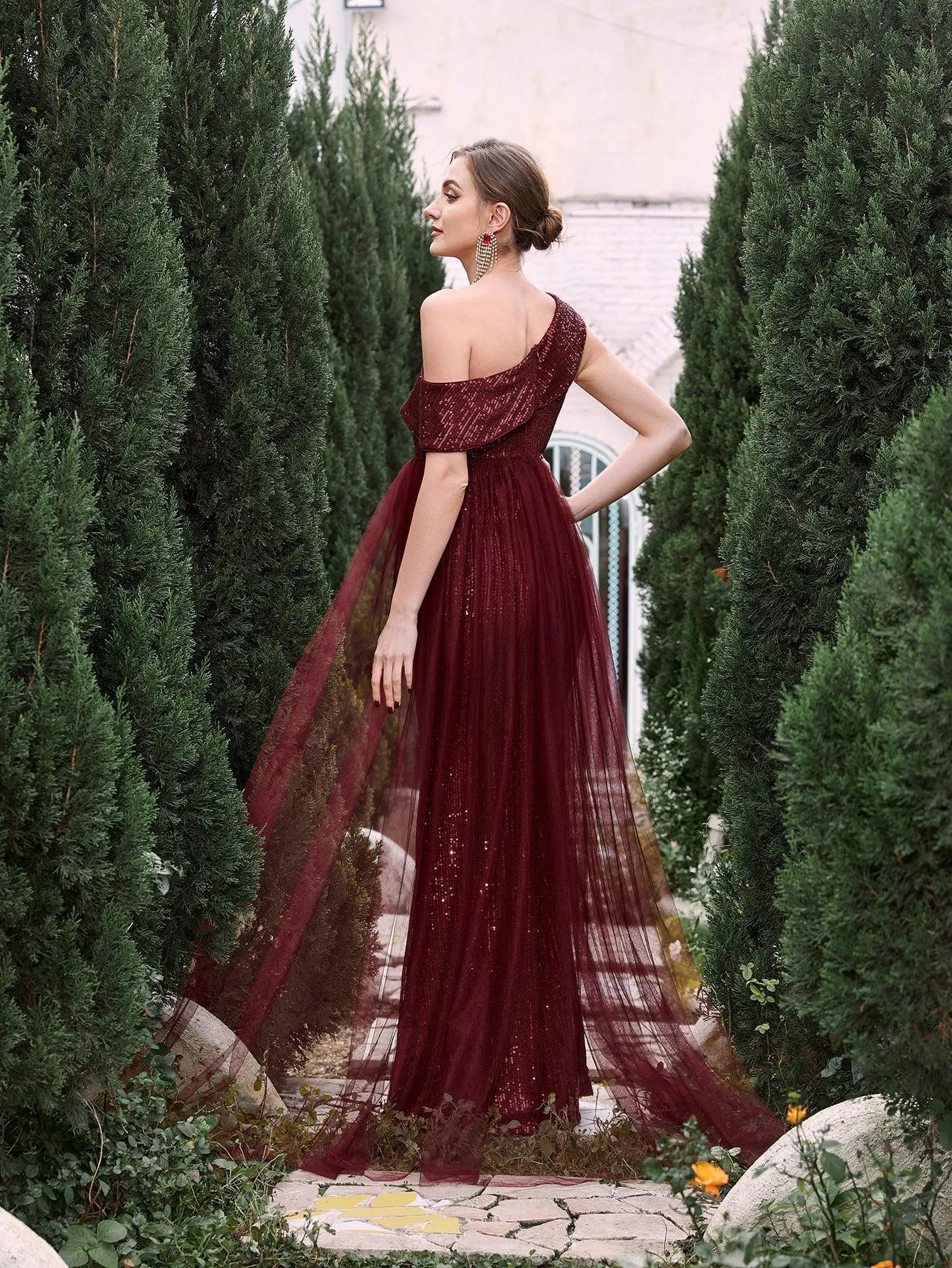 mesh overlay formal dress June + Vie Women's June + Vie Mesh-Overlay Maxi Dress