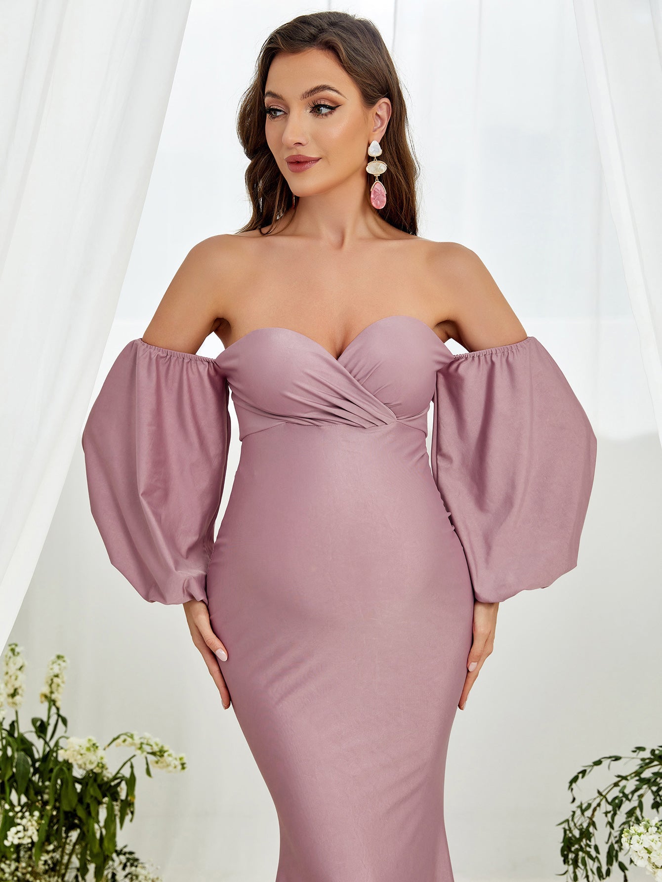 plus size maternity mermaid dress Modest Green Mermaid Maternity Dress Long Sleeve... From Weddingsalon, $120.46