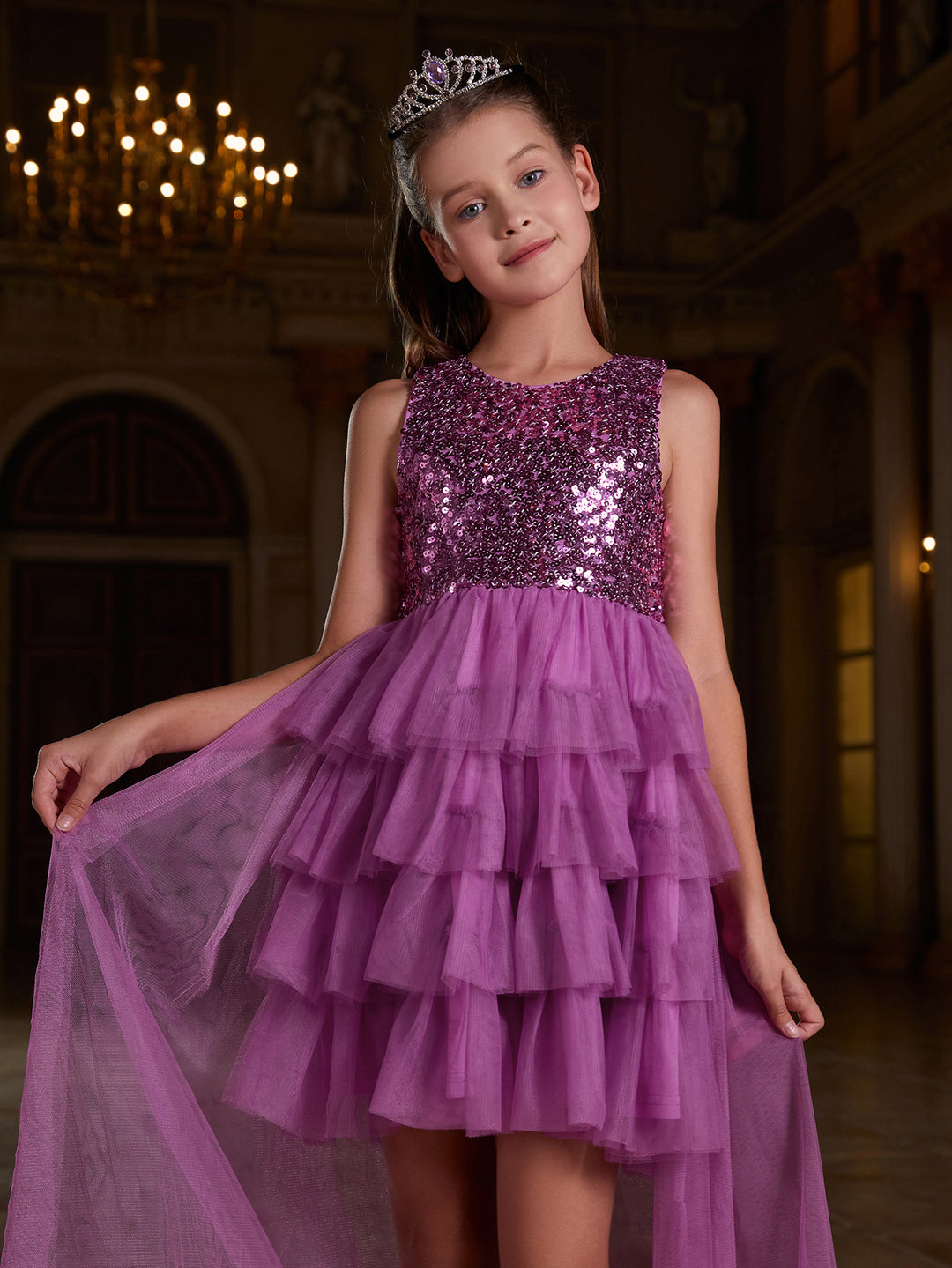 Tween Girls' Mesh Layered Hem Sequin Party Dress – Faeriesty
