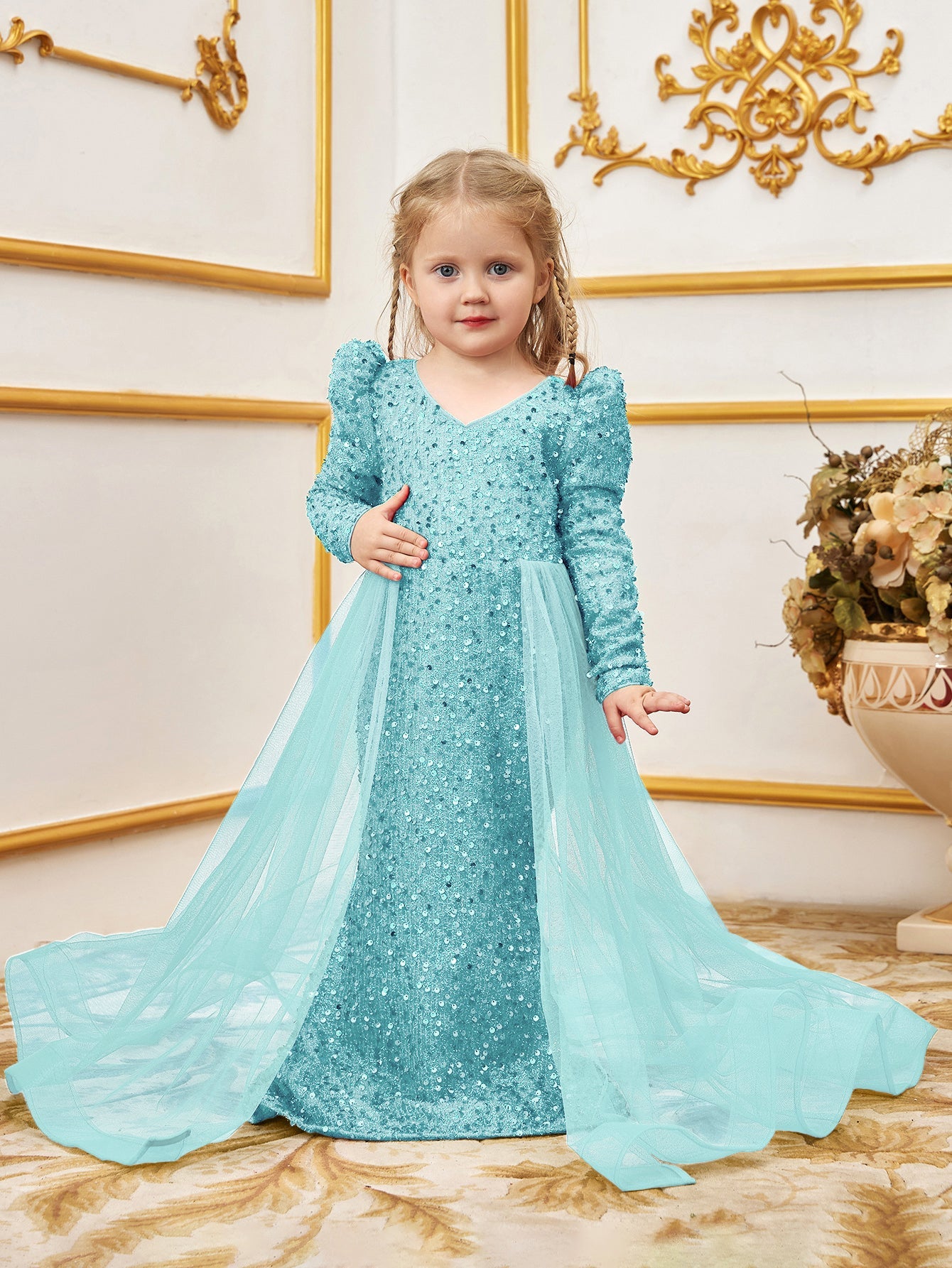 mermaid dress toddler Enchanting Little Mermaid Costume for Girls | Sparkling Train Skirt & Starfish Brooch