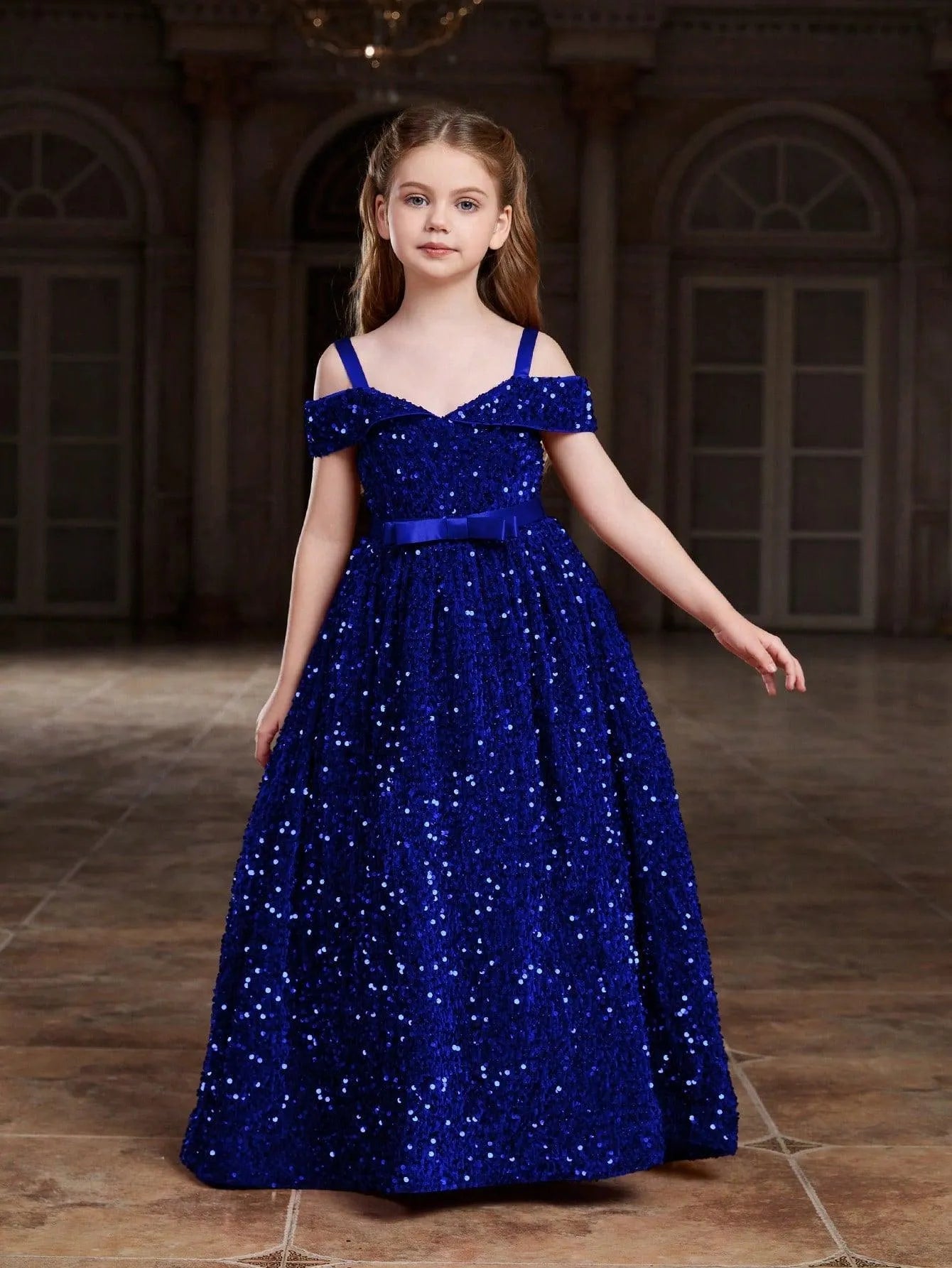 Tween Girls' Off Shoulder High Low Hem Sequin Dress Champagne / 12Y Tween Girls' Off Shoulder High Low Hem Sequin Dress Champagne / 12Y