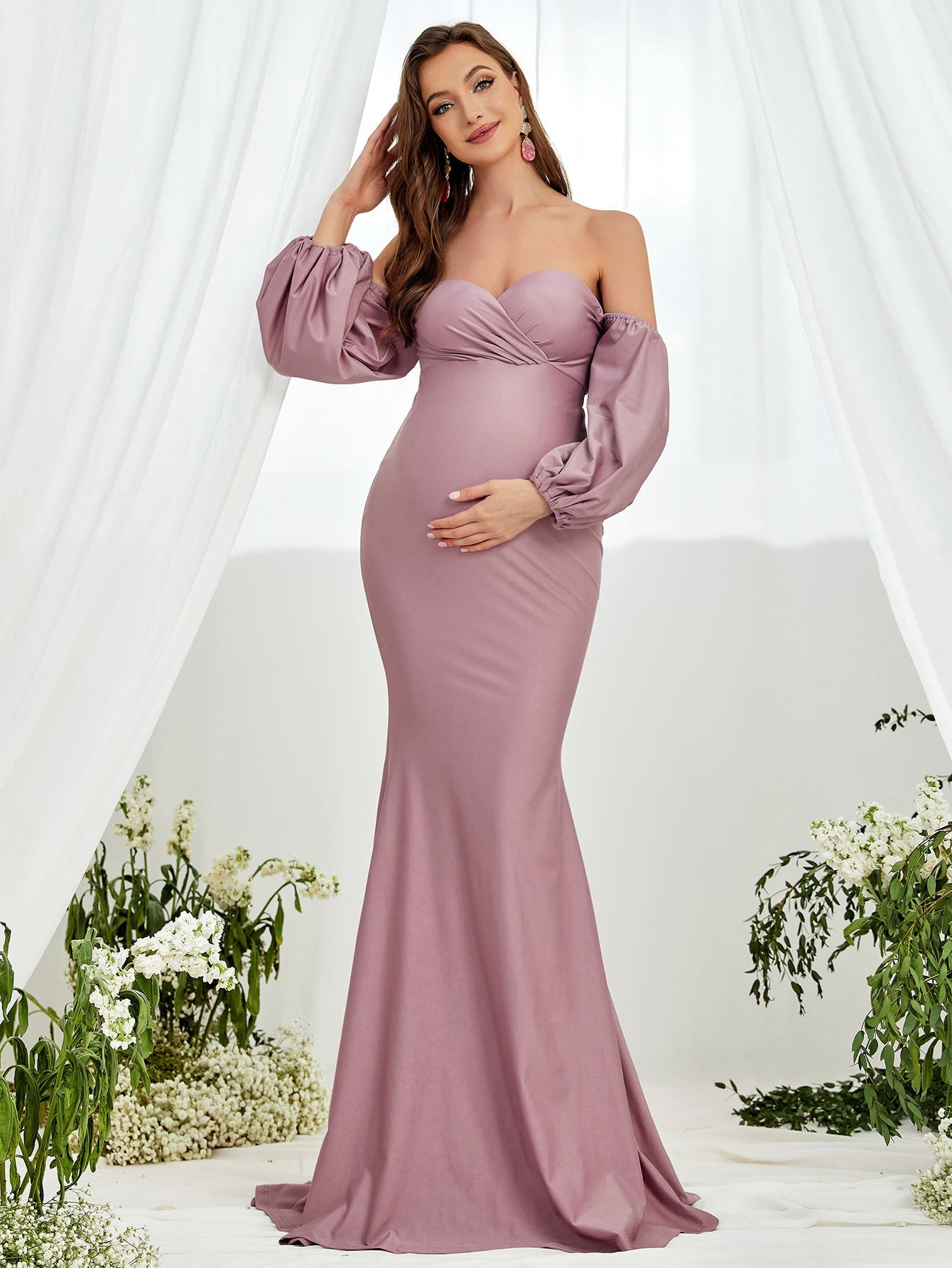 plus size mermaid maternity dress Black Sleeveless Knit Mermaid Maternity Maxi Dress