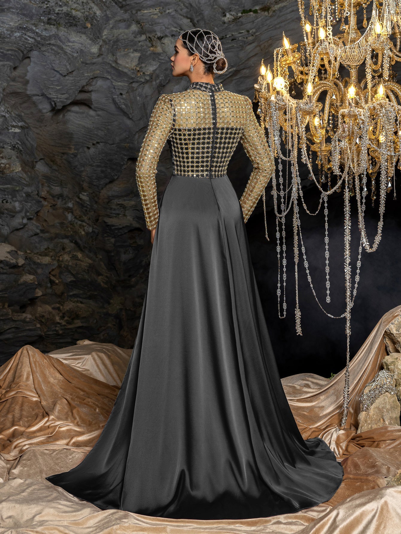 High Neck & Satin Mermaid Skirt