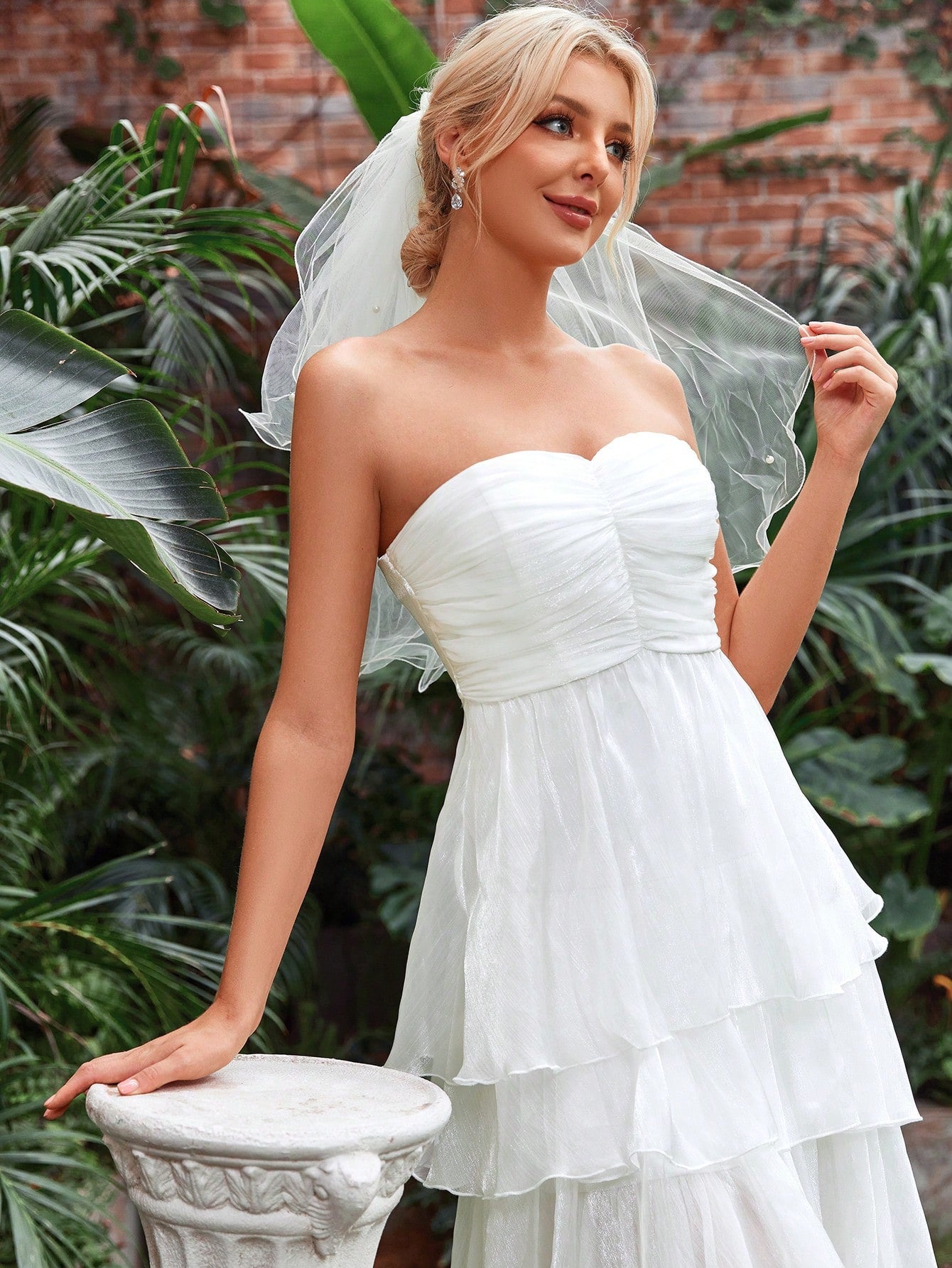 chiffon tube dress Elegant Sexy Strapless Tube Top Solid Color Lantern Sleeve Chiffon Dress fg2860