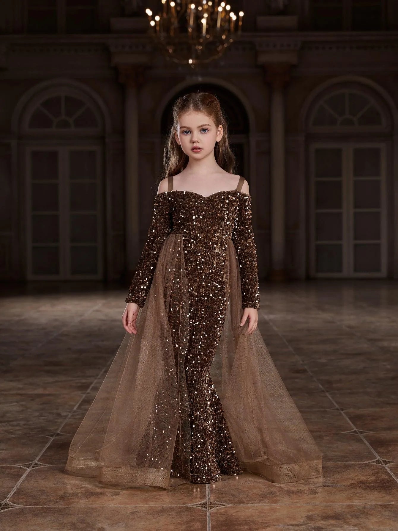 Tween Girls' Off Shoulder Mesh Overlay Sequin Prom Dress – Faeriesty
