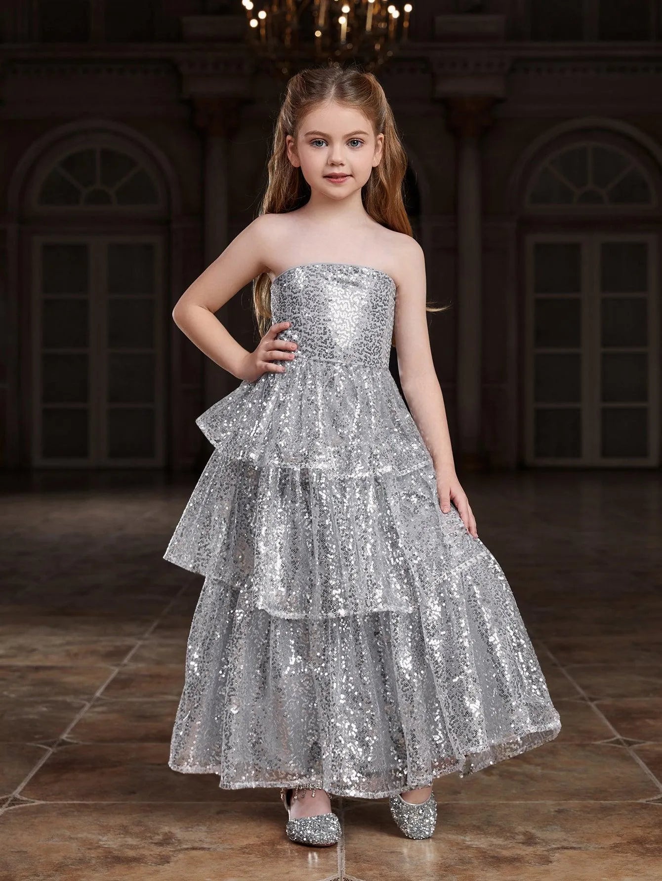 silver sequin tube dress Sequin Silver Fringe Cocktail Dress La Divine CM375 Sparkly Gowns