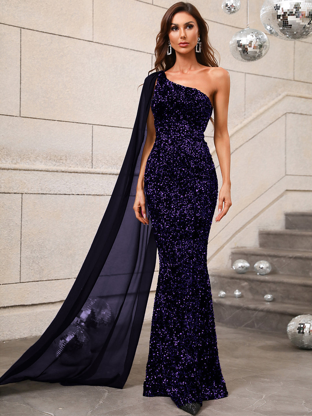 Elegant Sequin One Shoulder Sash Prom Dresses Faeriesty Elegant Sequin One Shoulder Sash Prom Dresses Faeriesty