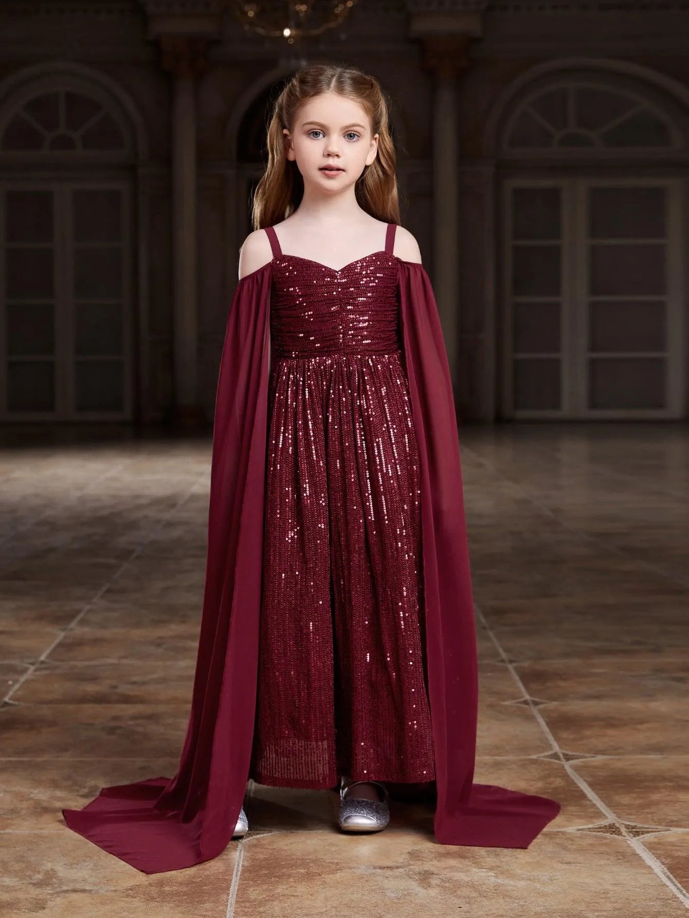 girls sequin dress long sleeve Girls Rose Gold Sequin Dress: Long Sleeve Sparkly Party Dress