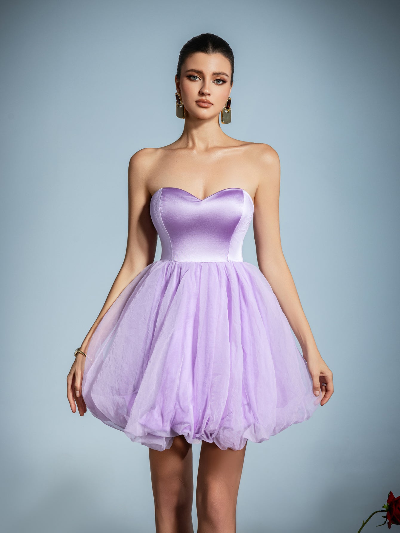 Trendy Strapless A Line Party Mini Dress