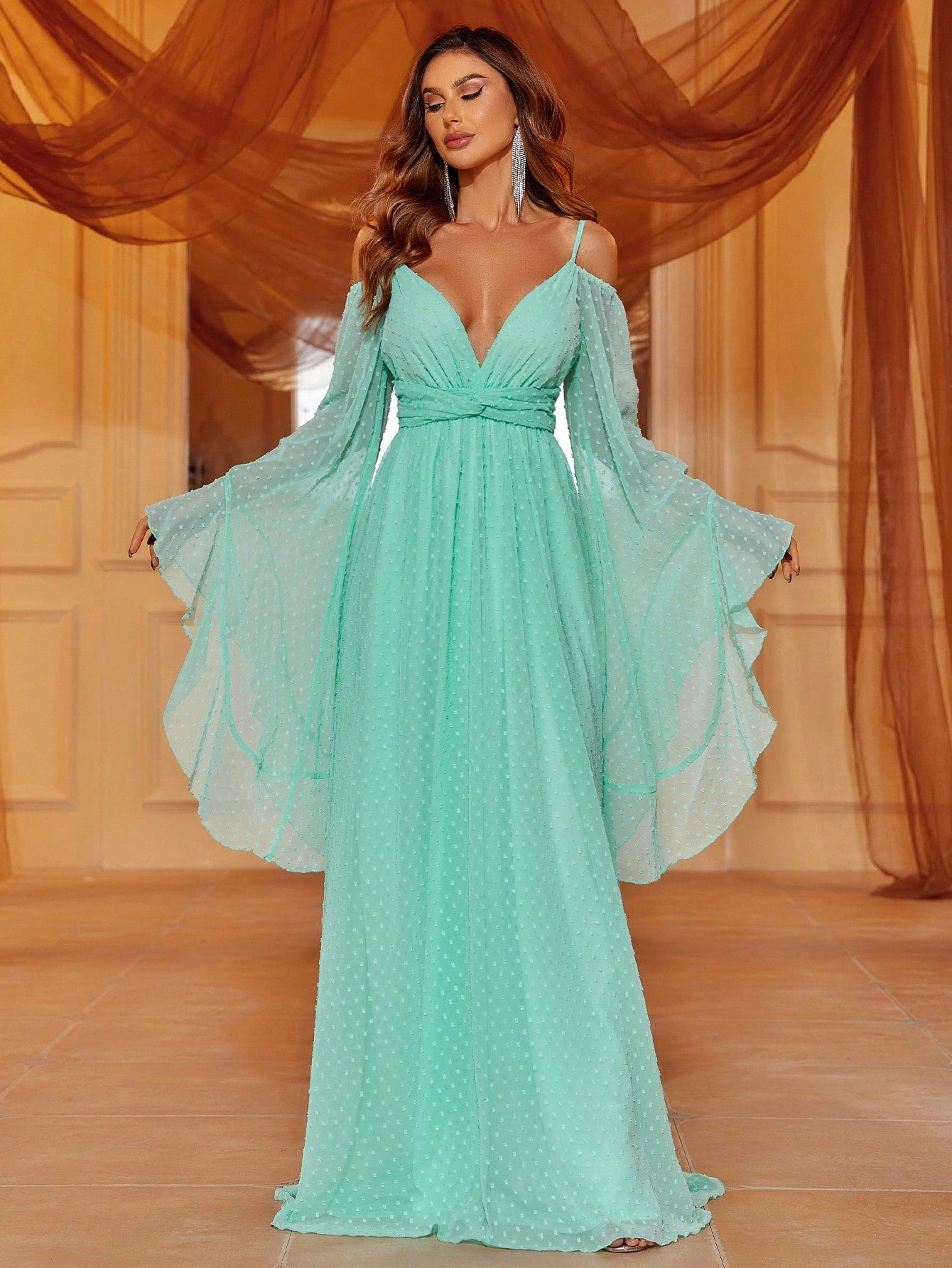 a line dress with bell sleeves Ladivine CD242S