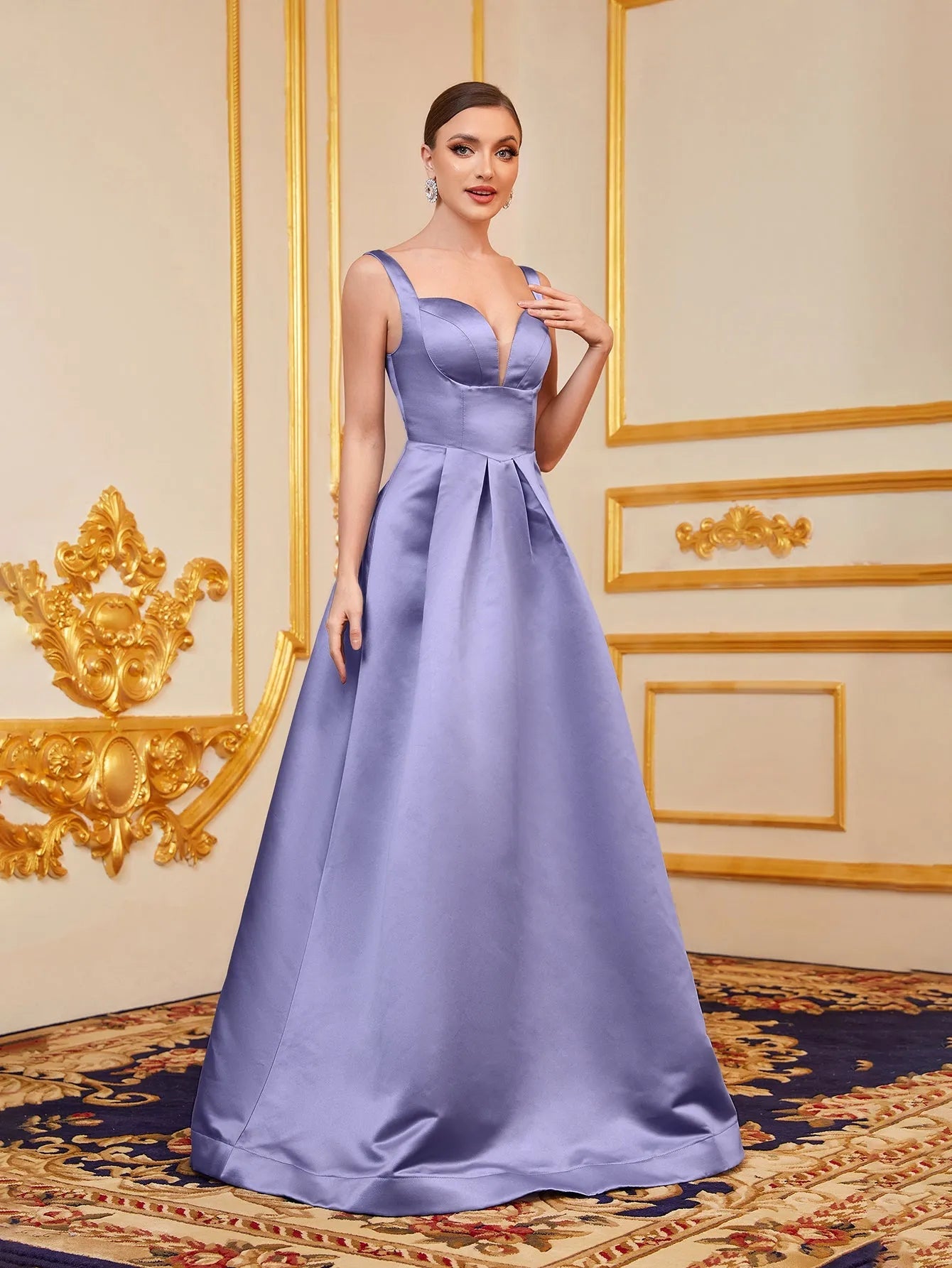 purple sweetheart neckline prom dress Strapless Beaded Sweetheart Gown 49224