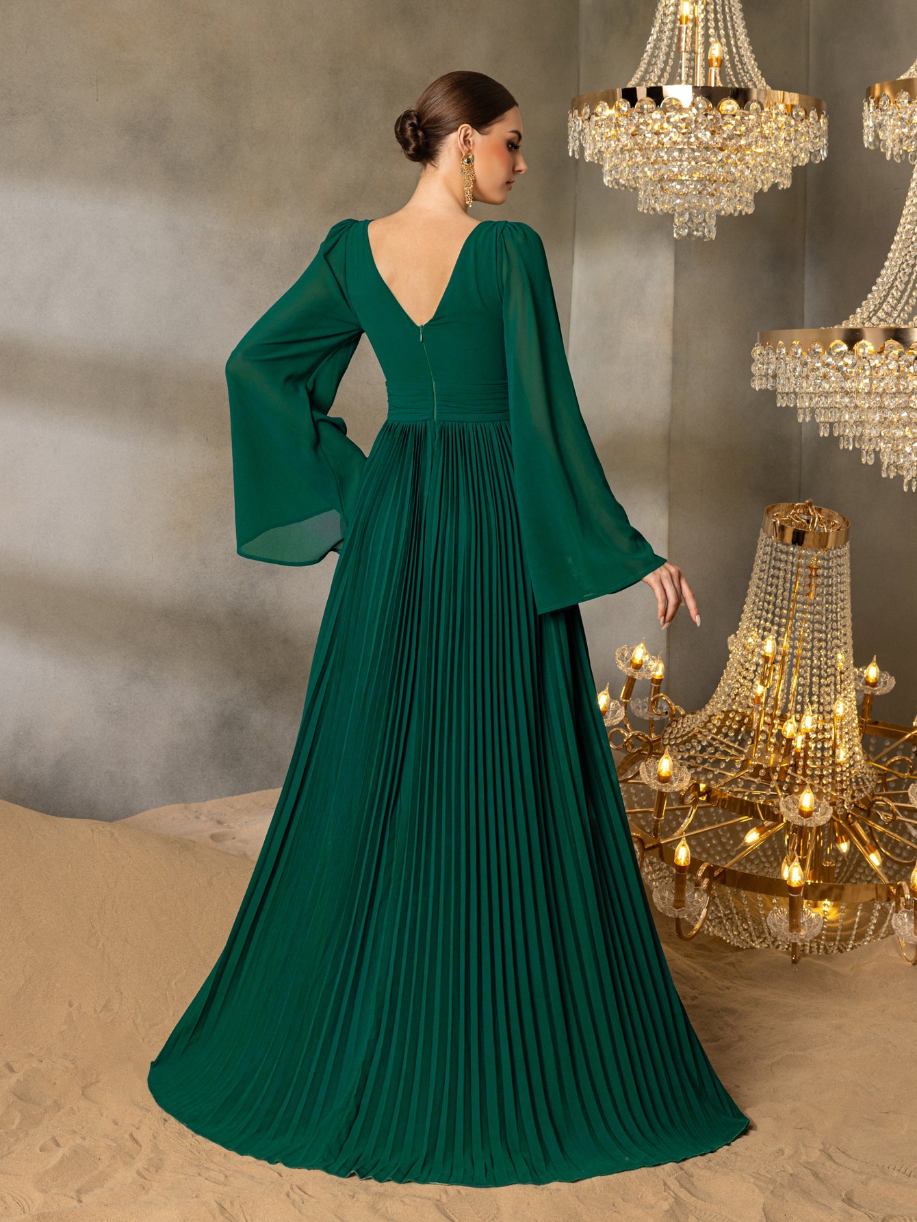 chinese dress ladies Invocation Flared Sleeve Midi Dress | Disturbia main image 1