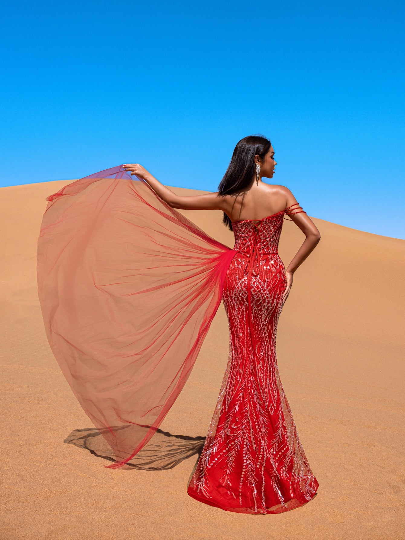 luxury beaded dress Luxury Couture Hand Beaded Evening Gown- Saria