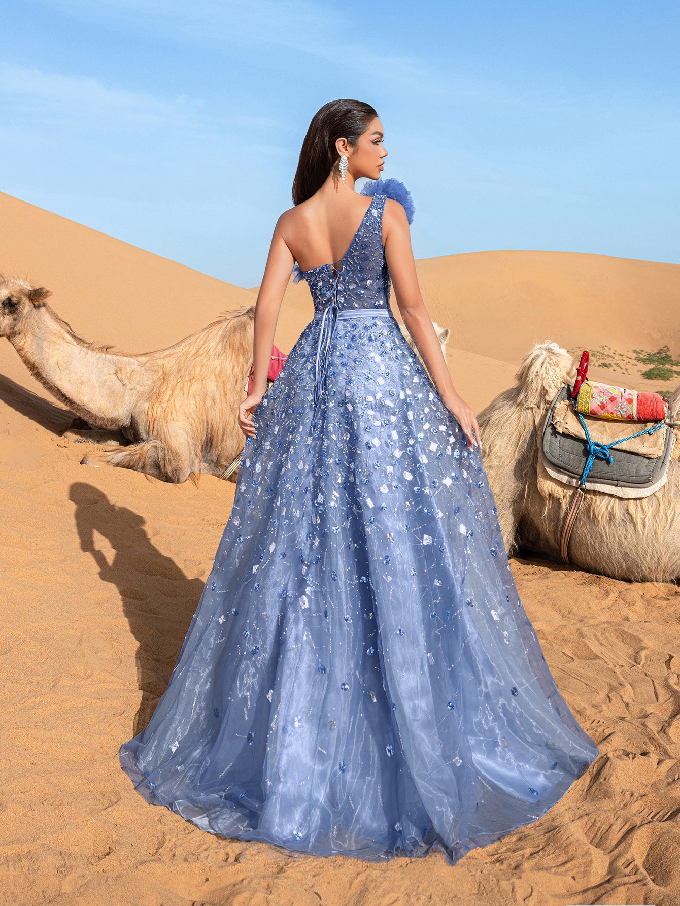 one shoulder beaded dress The Ivy One Shoulder Fully Beaded Gown Flower's Dress Boutique