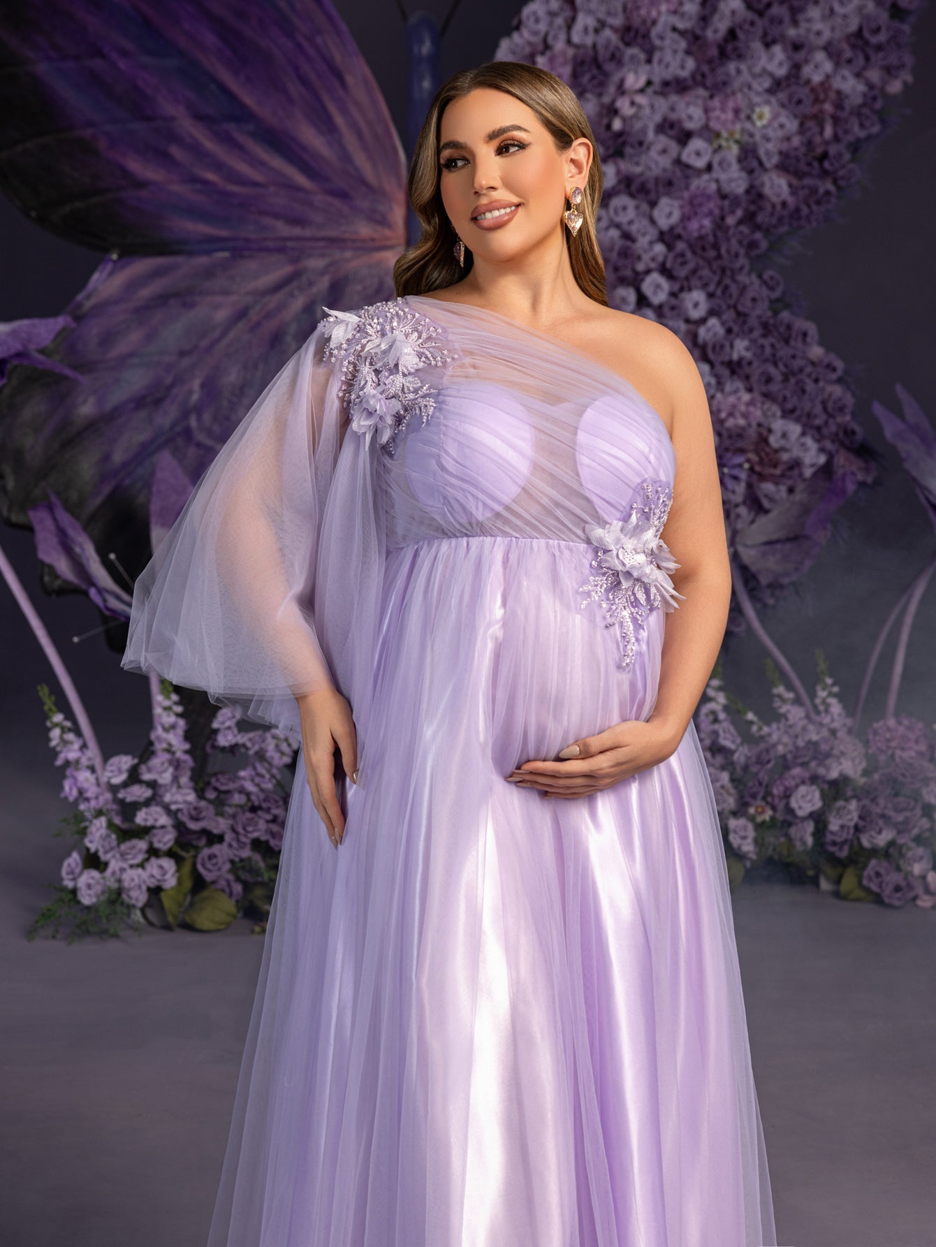 maternity evening wear dresses Angel Mika Maternity Ruffle Silk Dress in Wine This one Halter Maternity Dresses | Nordstrom