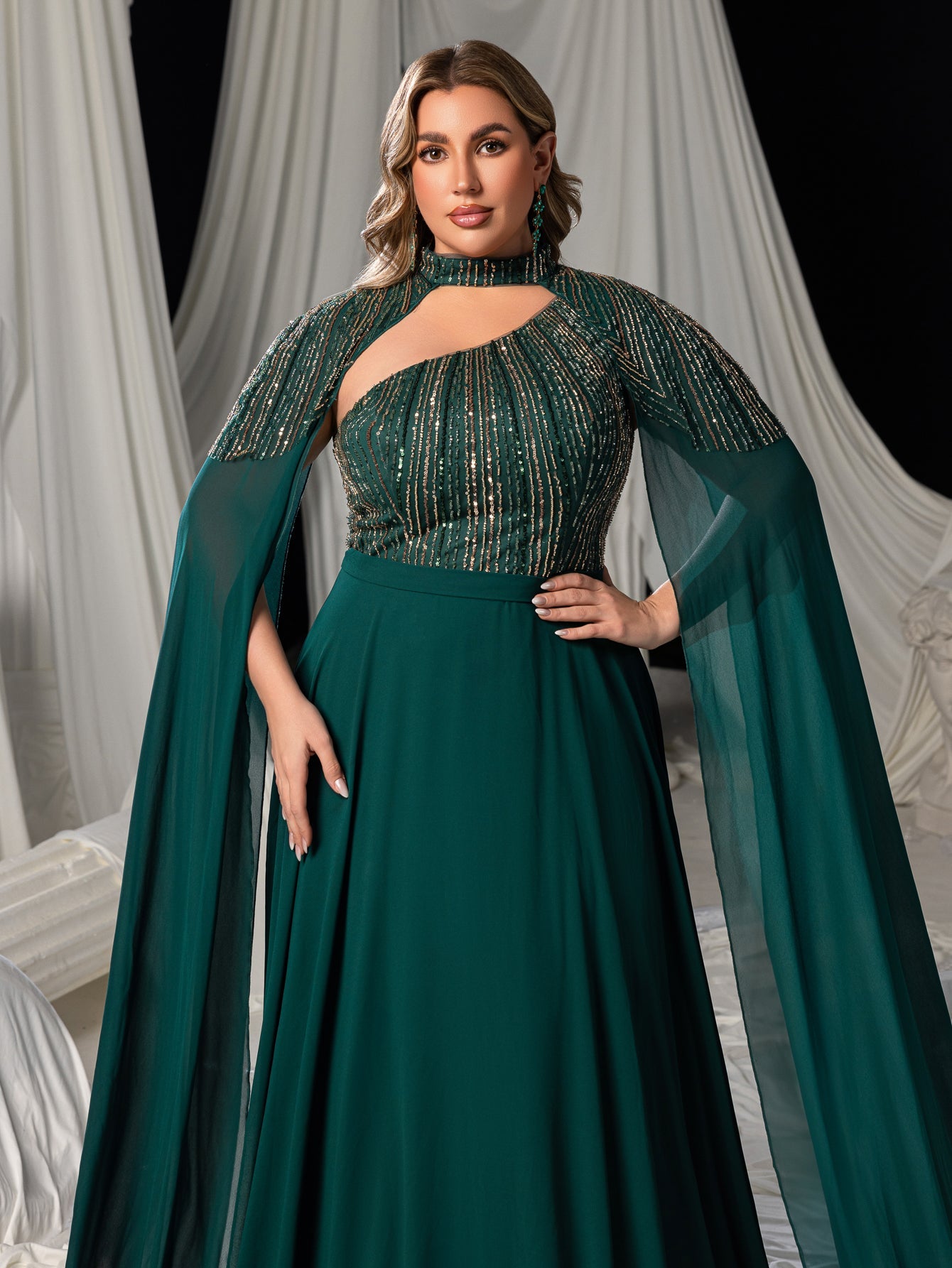 Asymmetrical Cutout & Beaded Embroidery