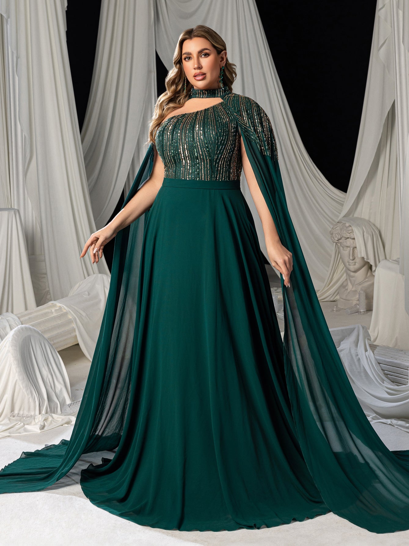 Asymmetrical Cutout & Beaded Embroidery