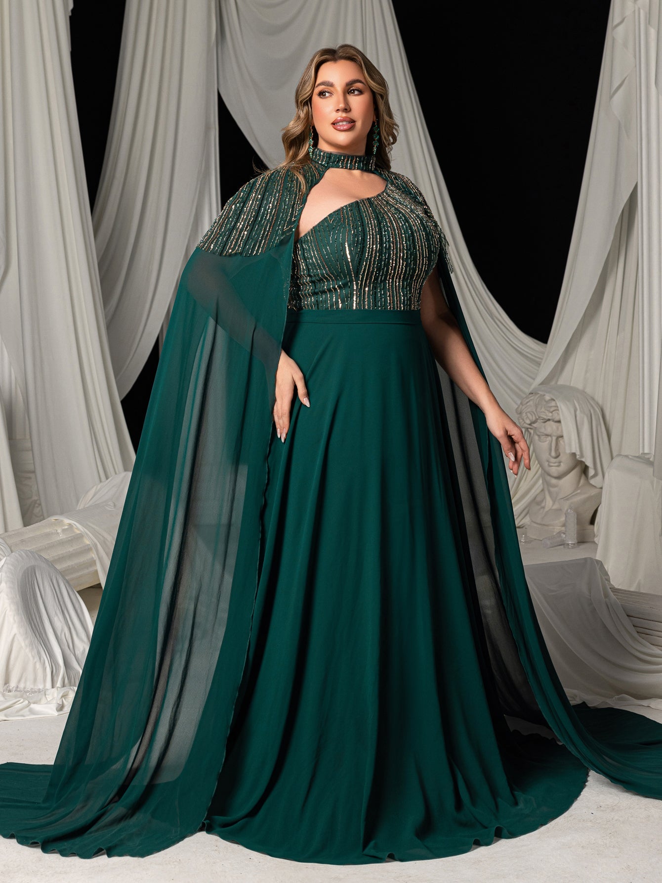 Asymmetrical Cutout & Beaded Embroidery