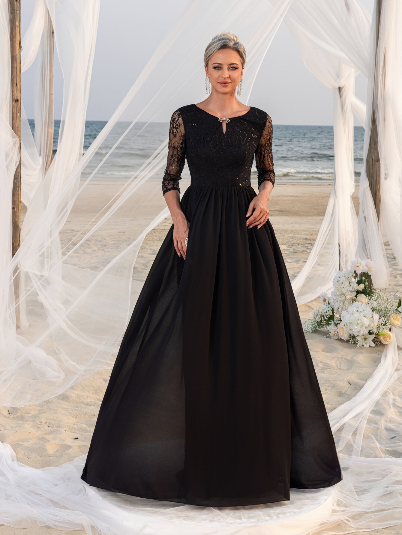 lace bodice evening dress C150 Ladivine