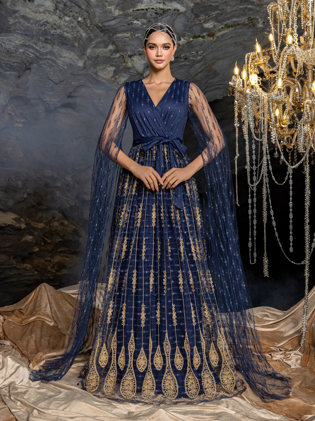 Structured Bodice & Floor-Length Train