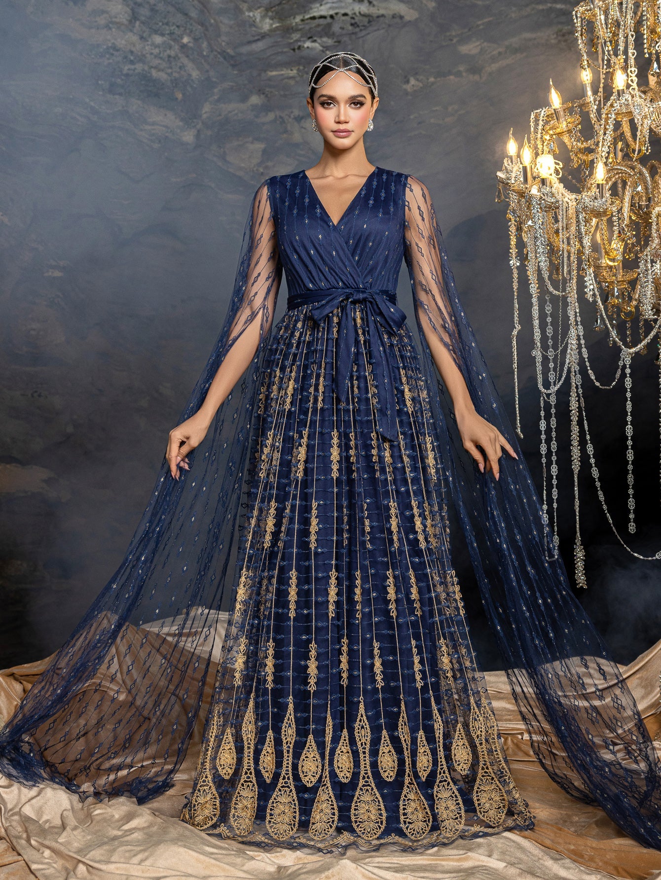 Structured Bodice & Floor-Length Train