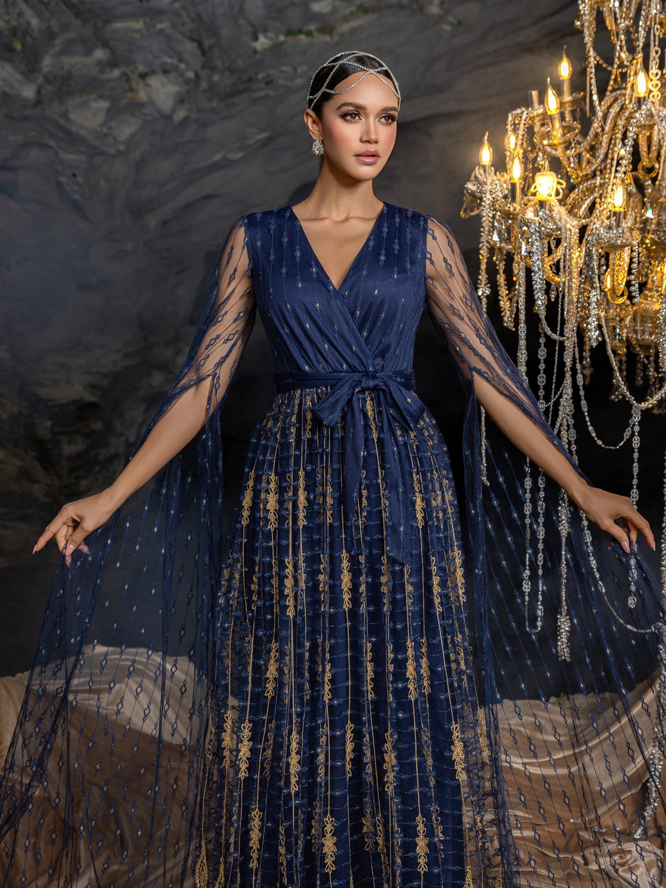 Structured Bodice & Floor-Length Train