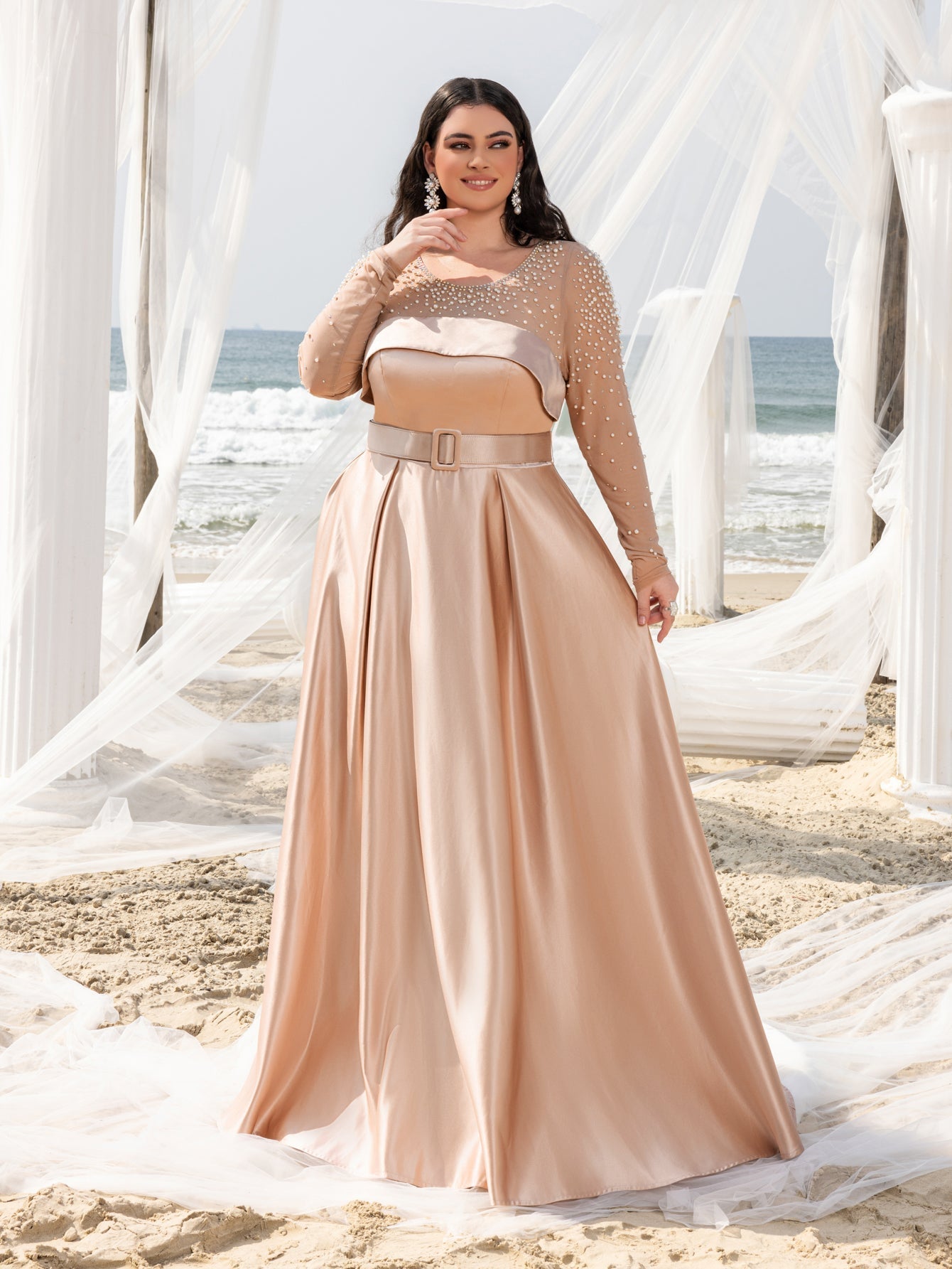 Satin A-Line Evening Gown