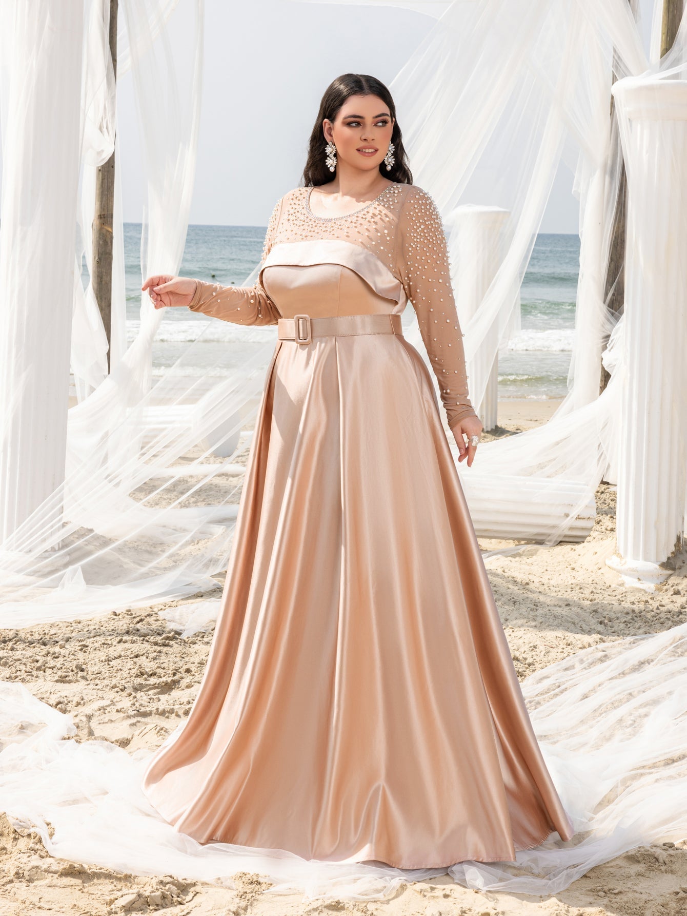 Satin A-Line Evening Gown