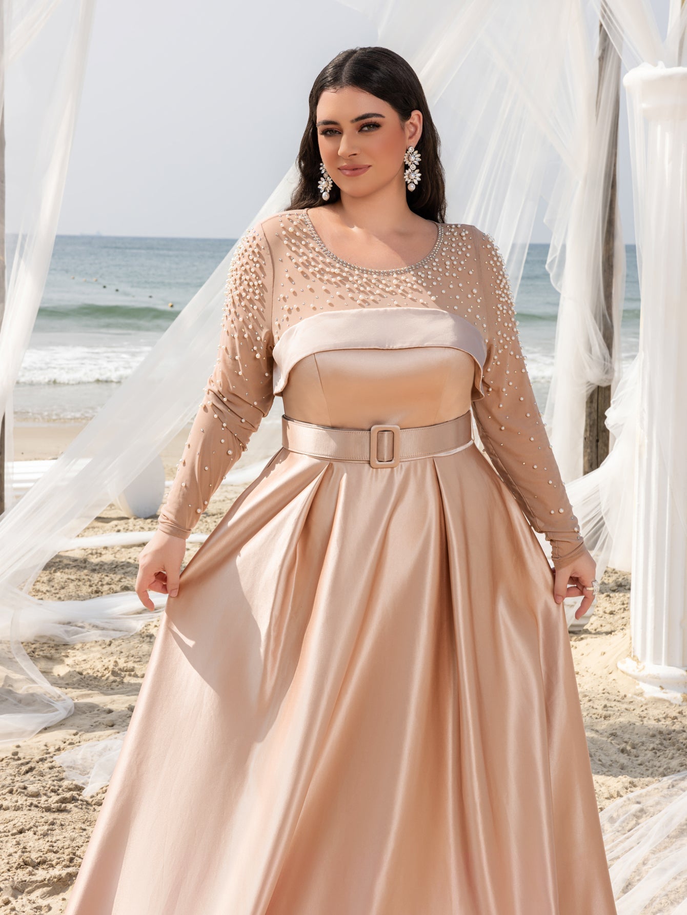 Satin A-Line Evening Gown