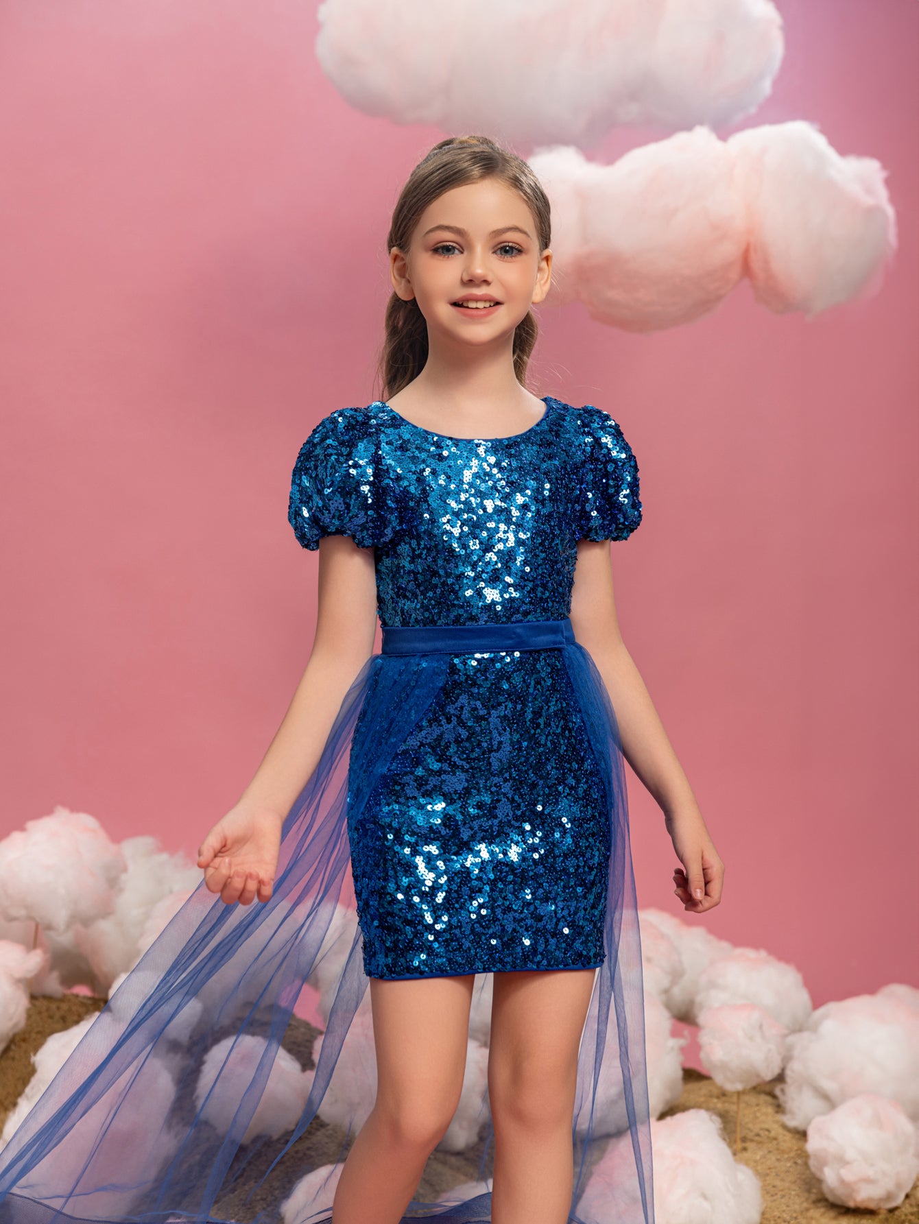 Girl's Mesh Overlay Sequin Mini Dress – Faeriesty