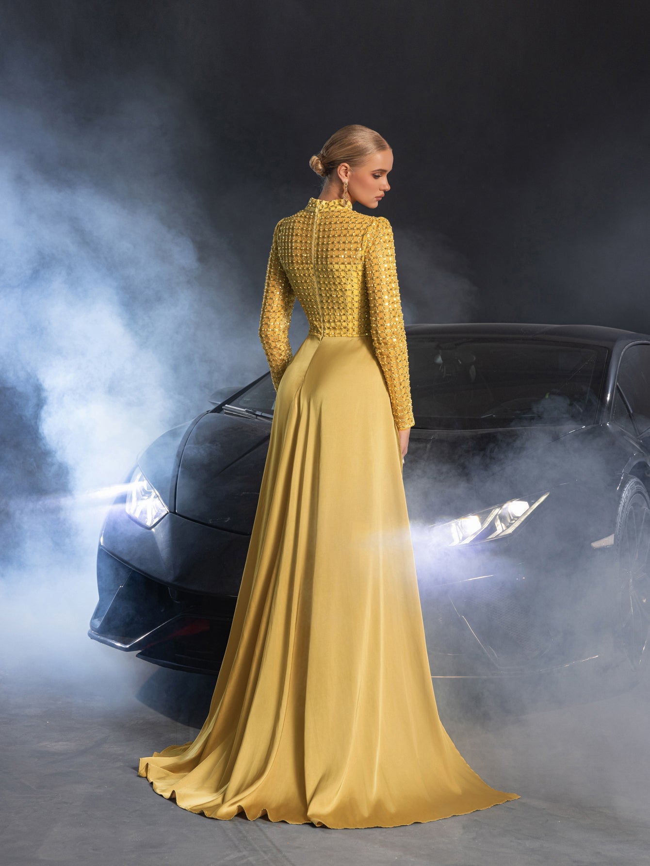 High Neck & Satin Mermaid Skirt