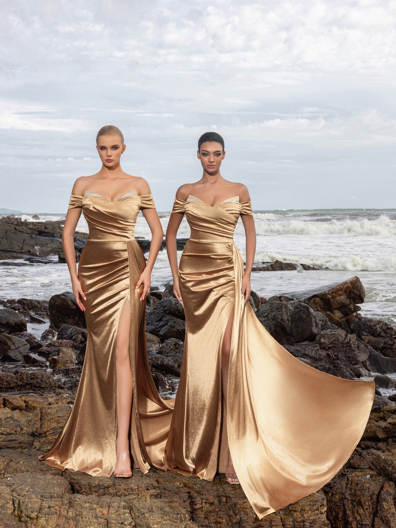 Sculpted Ruching & High Thigh Slit